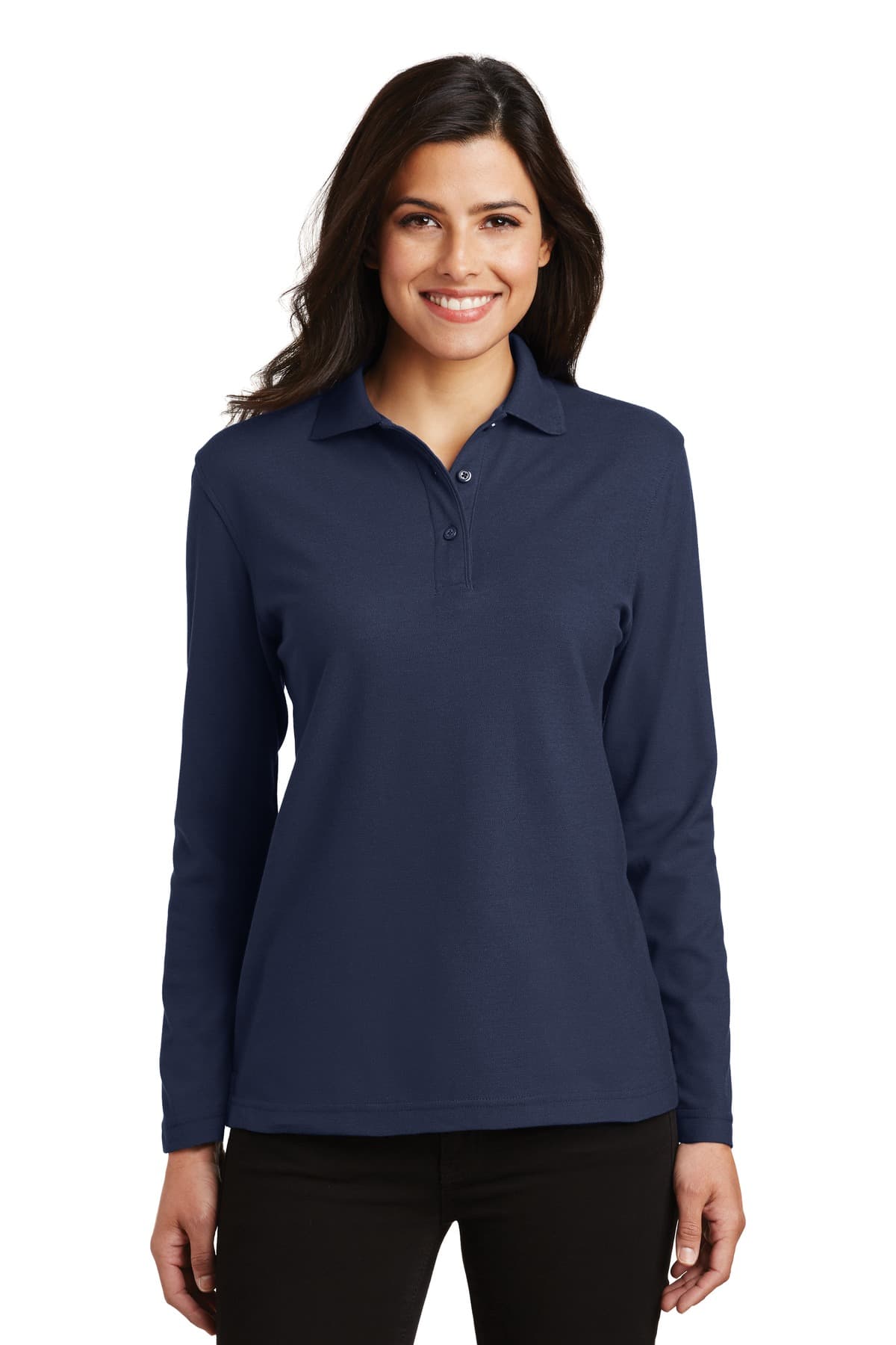 Port Authority ® Women's Silk Touch Long Sleeve Polo. L500LS thumbnail 4