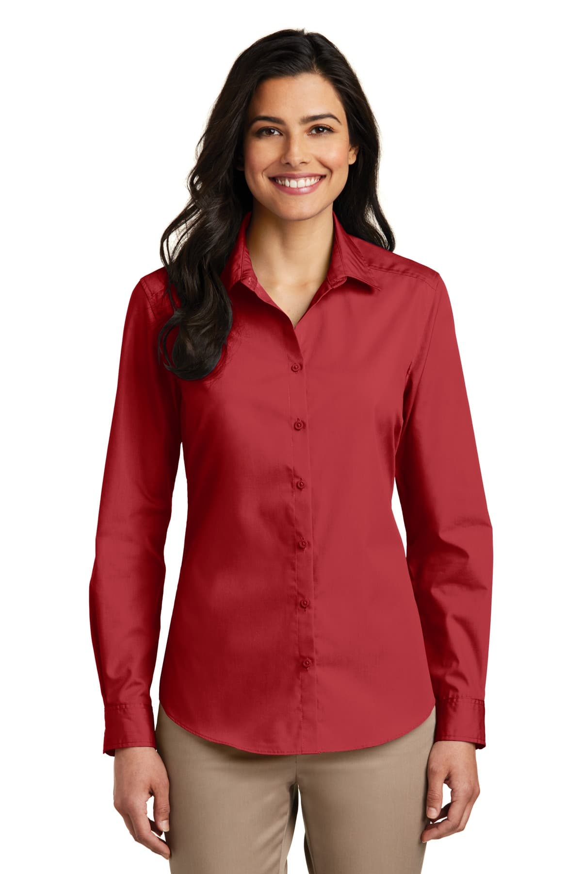 Port Authority ® Women's Long Sleeve Carefree Poplin Shirt. LW100 thumbnail 5