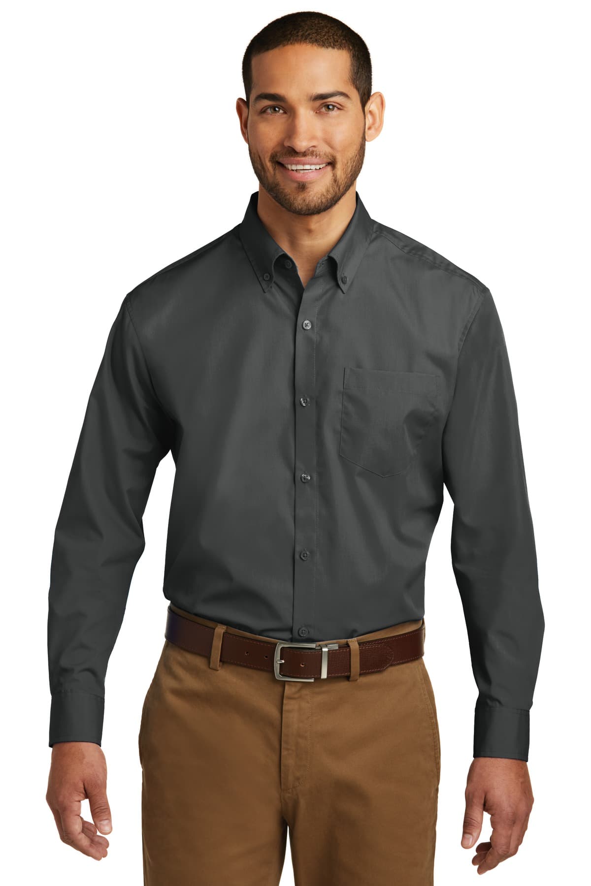 Port Authority ® Long Sleeve Carefree Poplin Shirt. W100 thumbnail 5