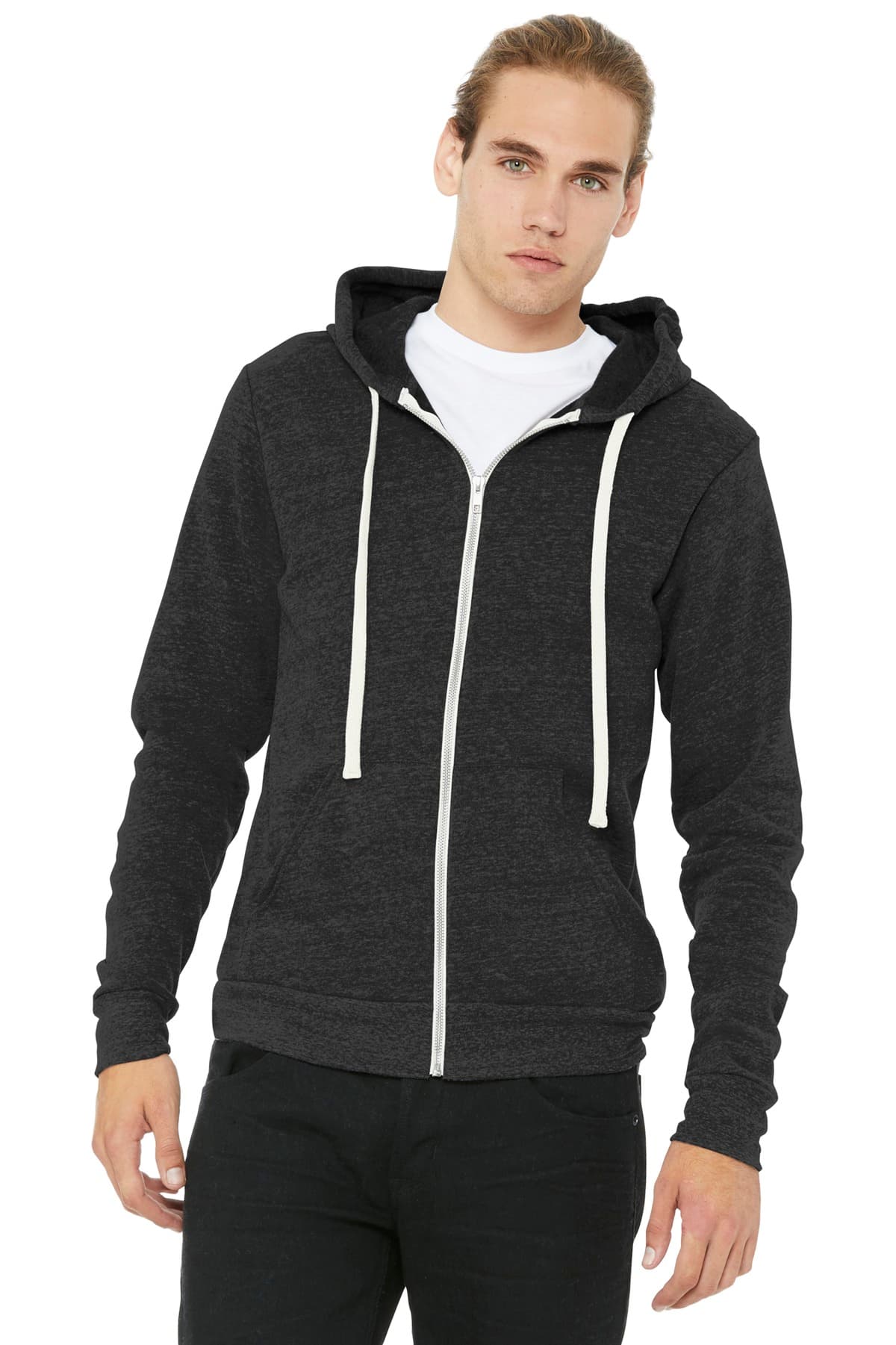 BELLA+CANVAS ® Unisex Triblend Sponge Fleece Full-Zip Hoodie. BC3909 thumbnail 2