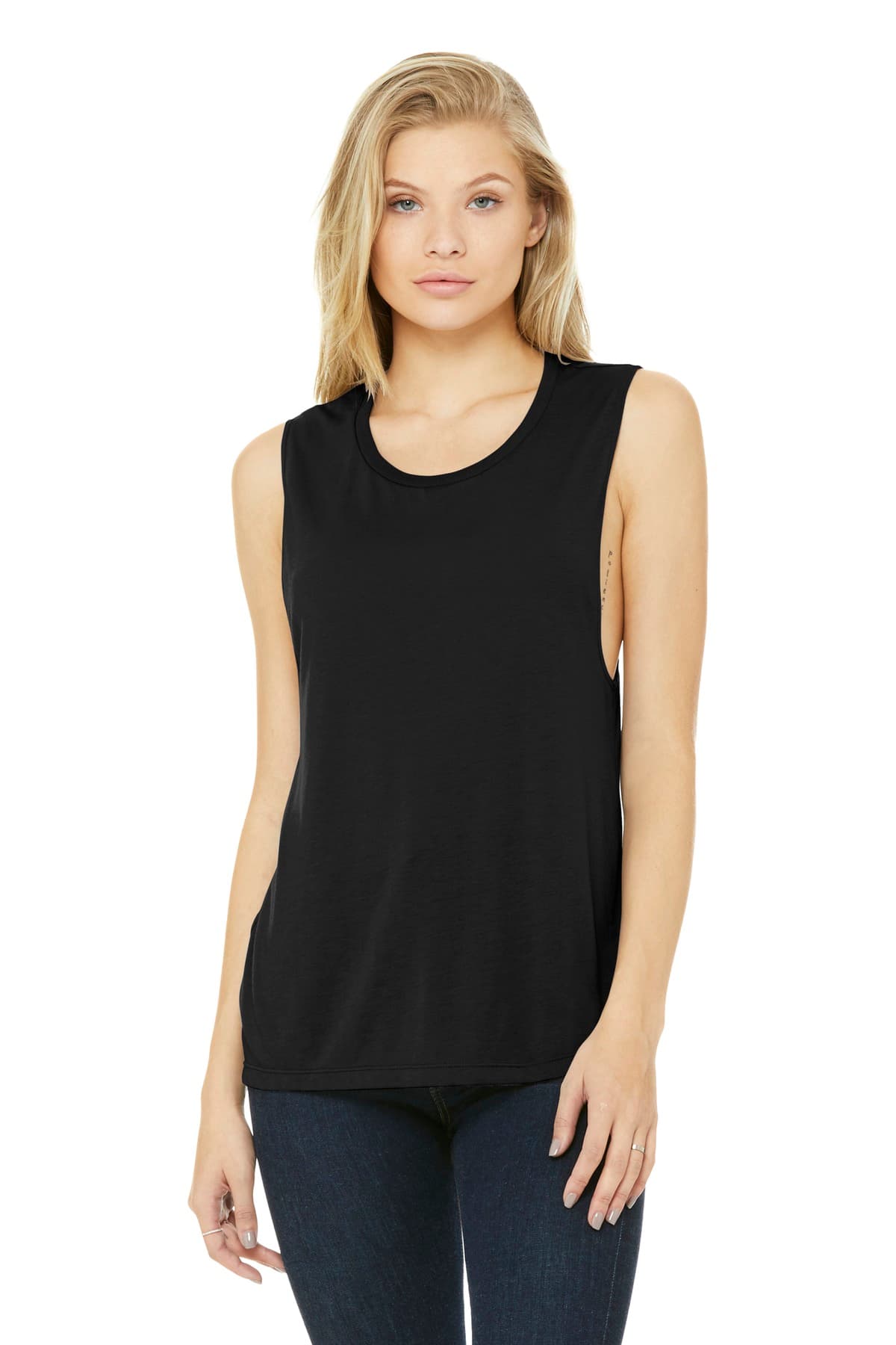 BELLA+CANVAS ® Women's Flowy Scoop Muscle Tank. BC8803 thumbnail 2