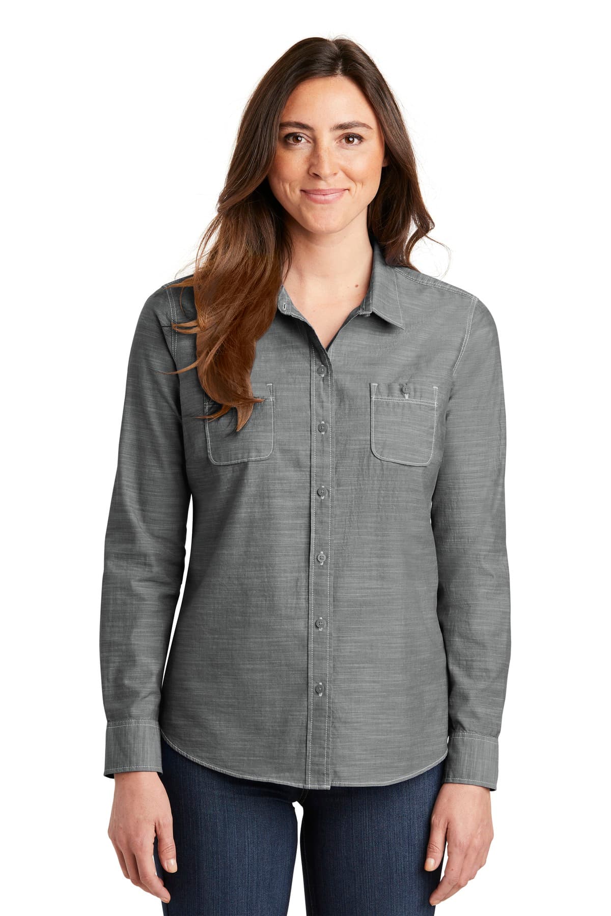 Port Authority ® Women's Slub Chambray Shirt. LW380 thumbnail 2