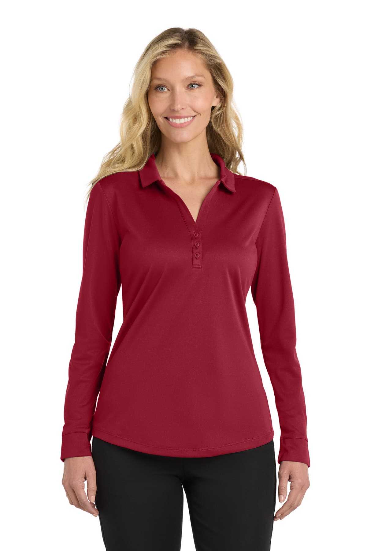 Port Authority ® Women's Silk Touch  Performance Long Sleeve Polo. L540LS thumbnail 4