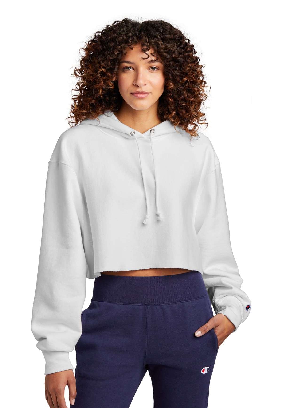 Champion ® Women's Reverse Weave ® Cropped Cut-Off Hooded Sweatshirt RW01W thumbnail 5