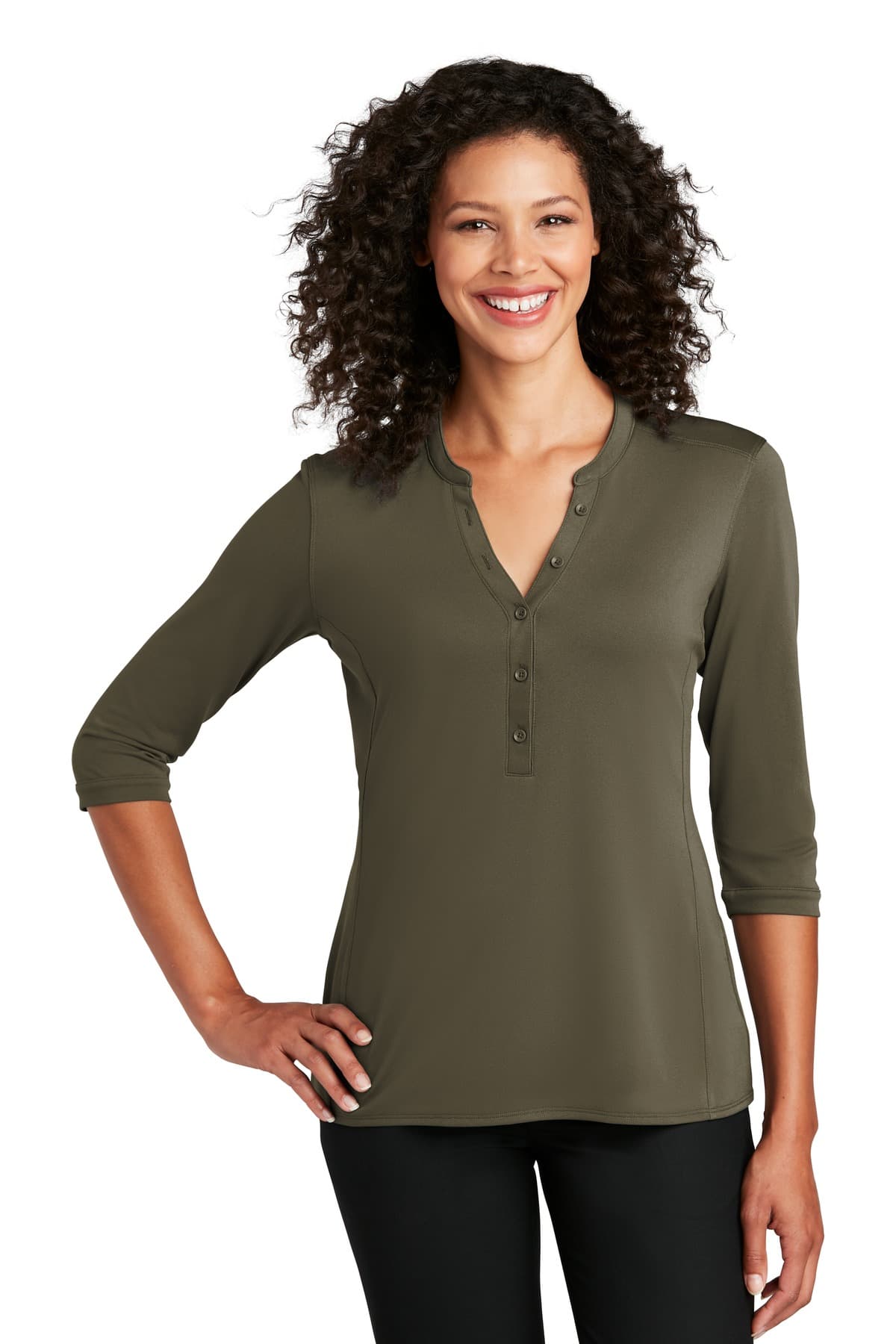 Port Authority ® Women's UV Choice Pique Henley LK750 thumbnail 3