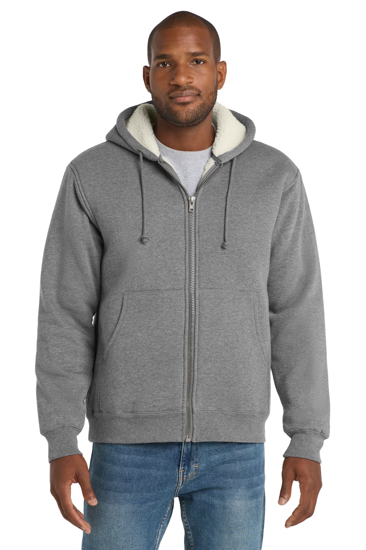 CornerStone ® Heavyweight Sherpa-Lined Hooded Fleece Jacket. CS625 thumbnail 3