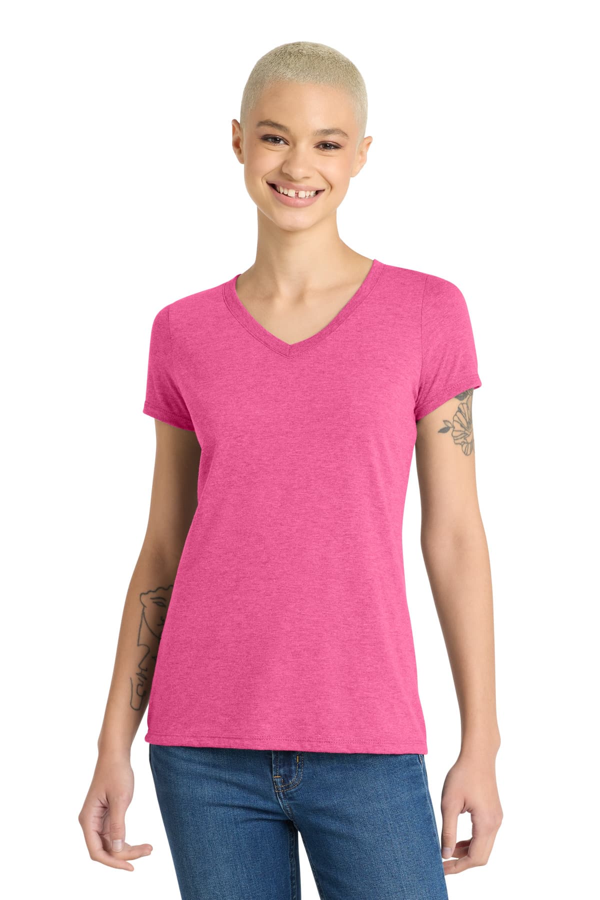District ® Women's Perfect Tri ® V-Neck Tee. DM1350L thumbnail 4