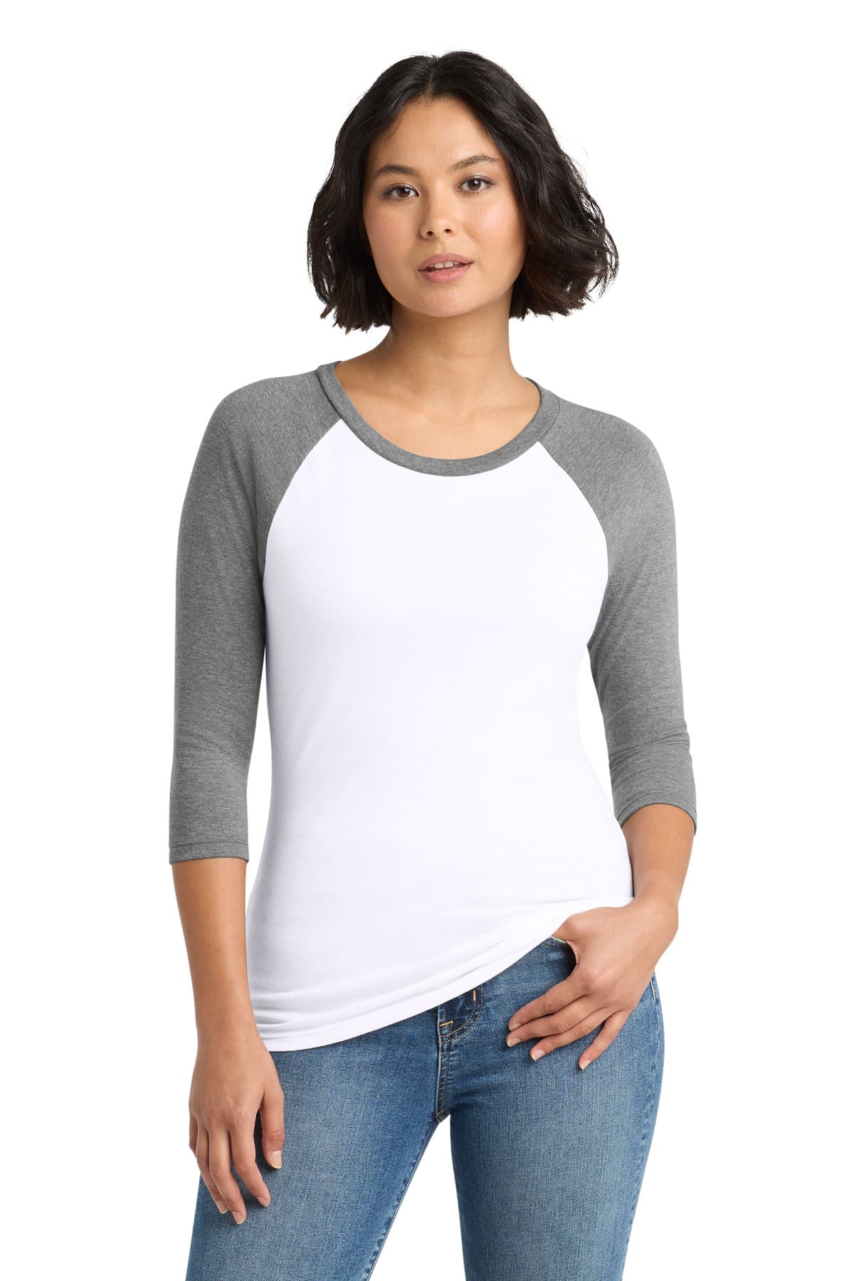 District ® Women's Perfect Tri ® 3/4-Sleeve Raglan. DM136L thumbnail 2