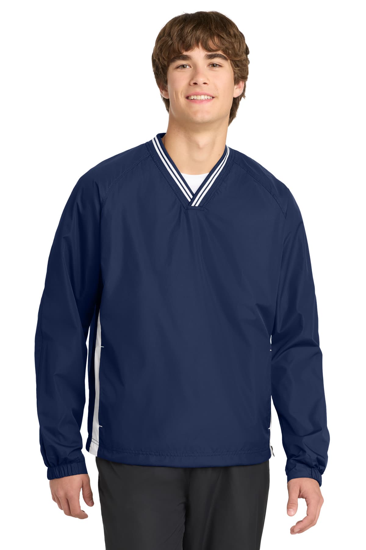 Sport-Tek ® Tipped V-Neck Raglan Wind Shirt. JST62 thumbnail 5