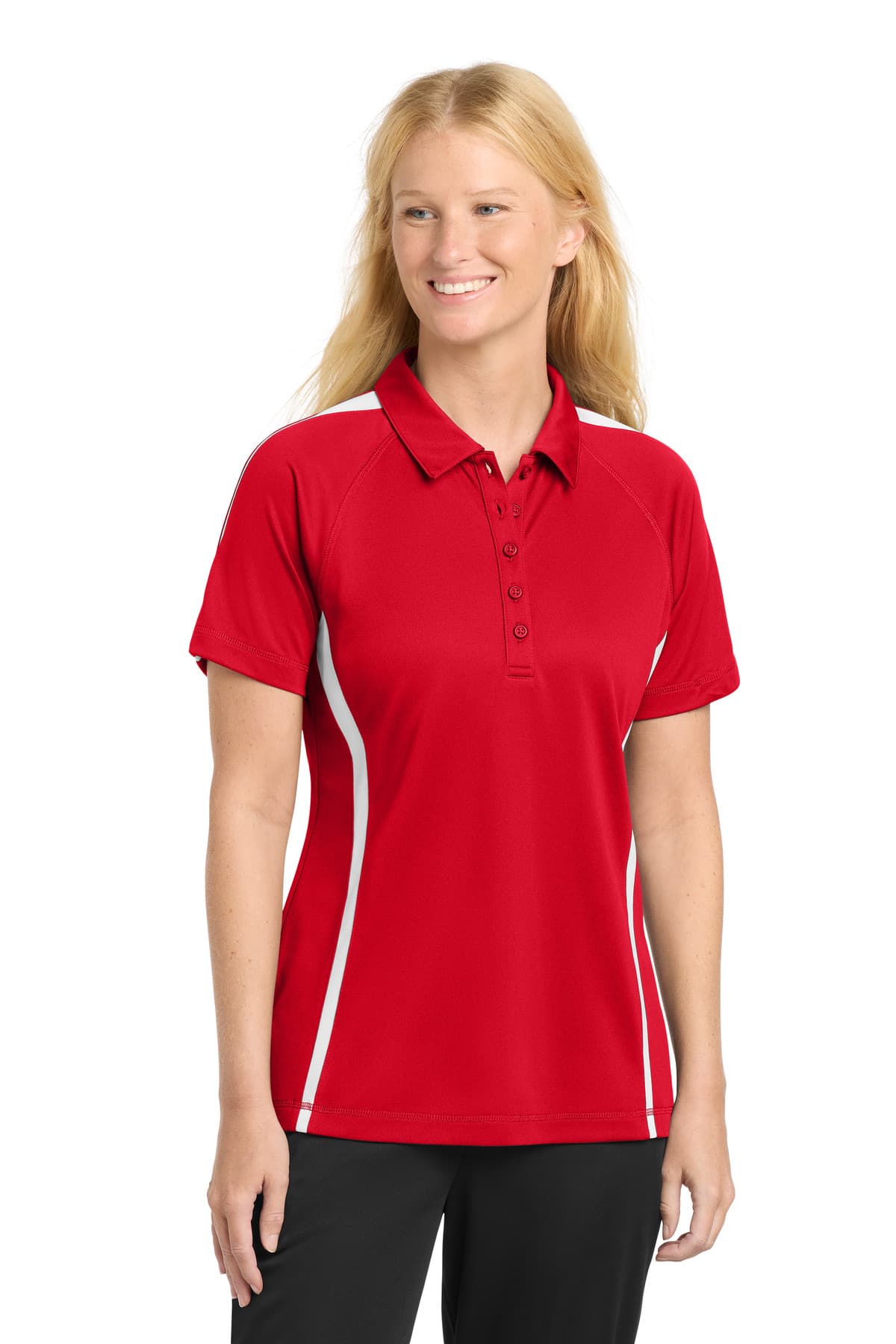 Sport-Tek ® Women's PosiCharge ® Micro-Mesh Colorblock Polo. LST685 thumbnail 5