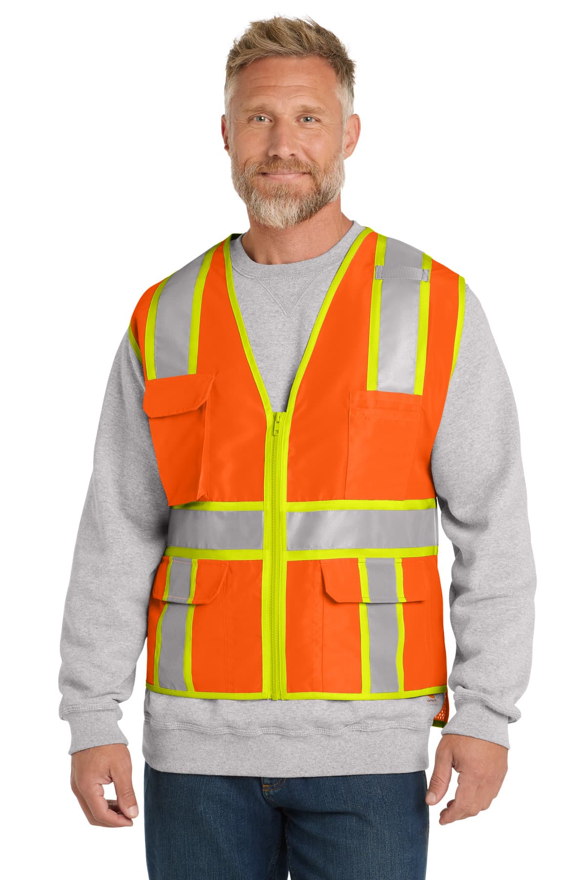 CornerStone ® ANSI 107 Class 2 Surveyor Zippered Two-Tone Vest. CSV105 thumbnail 2