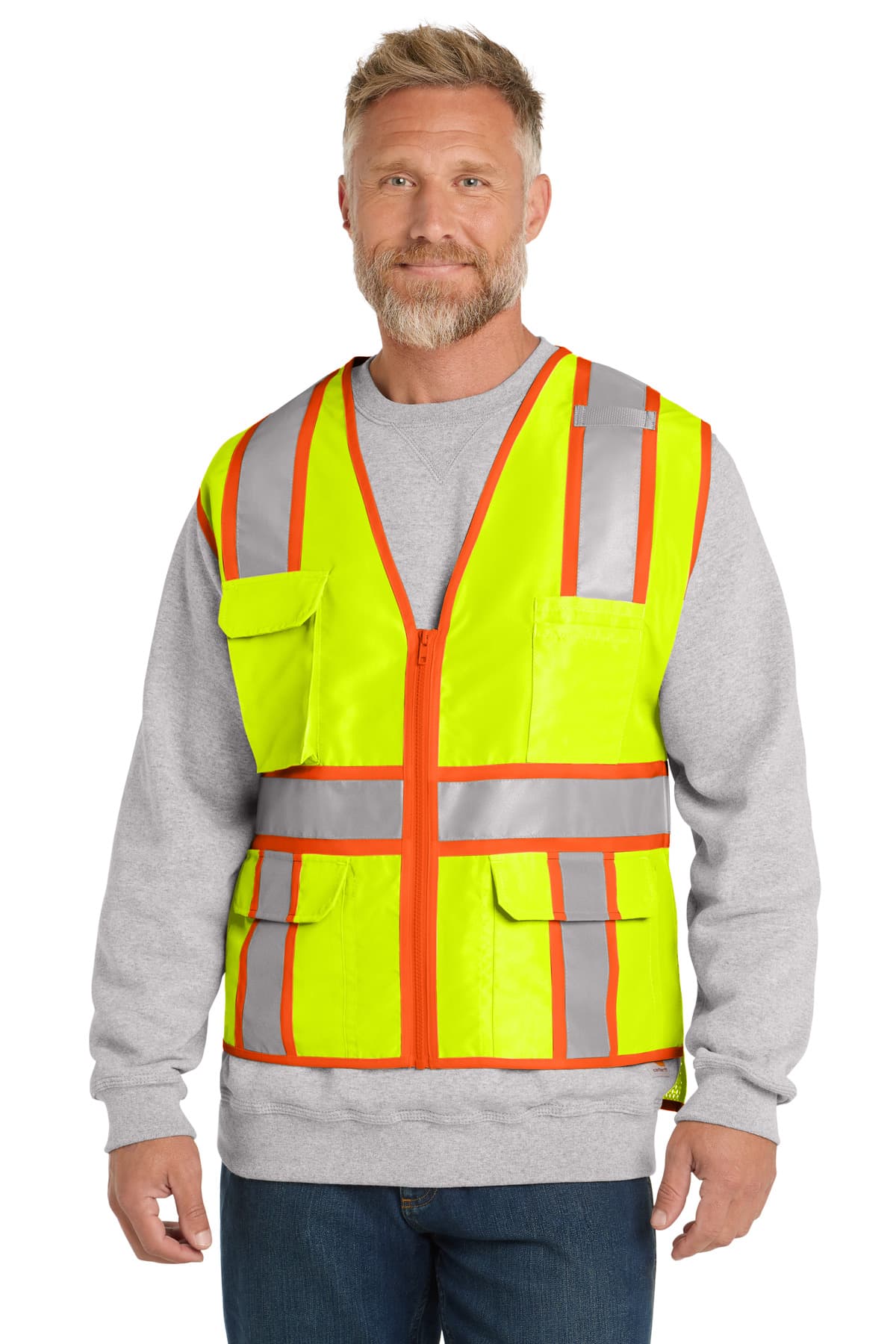 CornerStone ® ANSI 107 Class 2 Surveyor Zippered Two-Tone Vest. CSV105 thumbnail 3