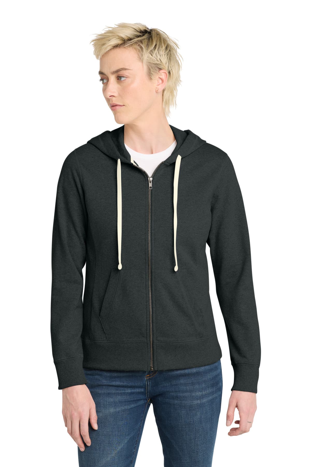 District ® Women's Re-Fleece  Full-Zip Hoodie DT8103 thumbnail 3