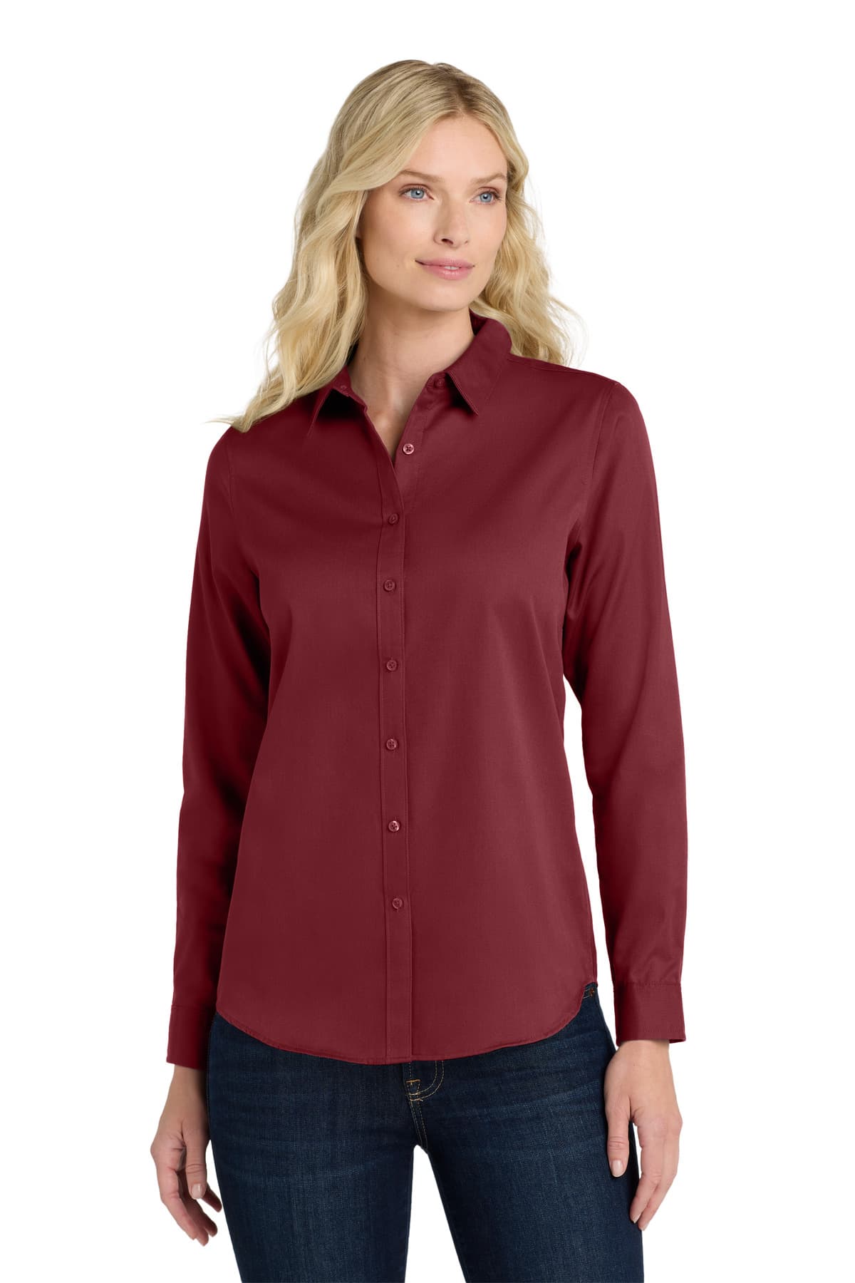 Port Authority ® Women's Long Sleeve SuperPro React  Twill Shirt. LW808 thumbnail 2