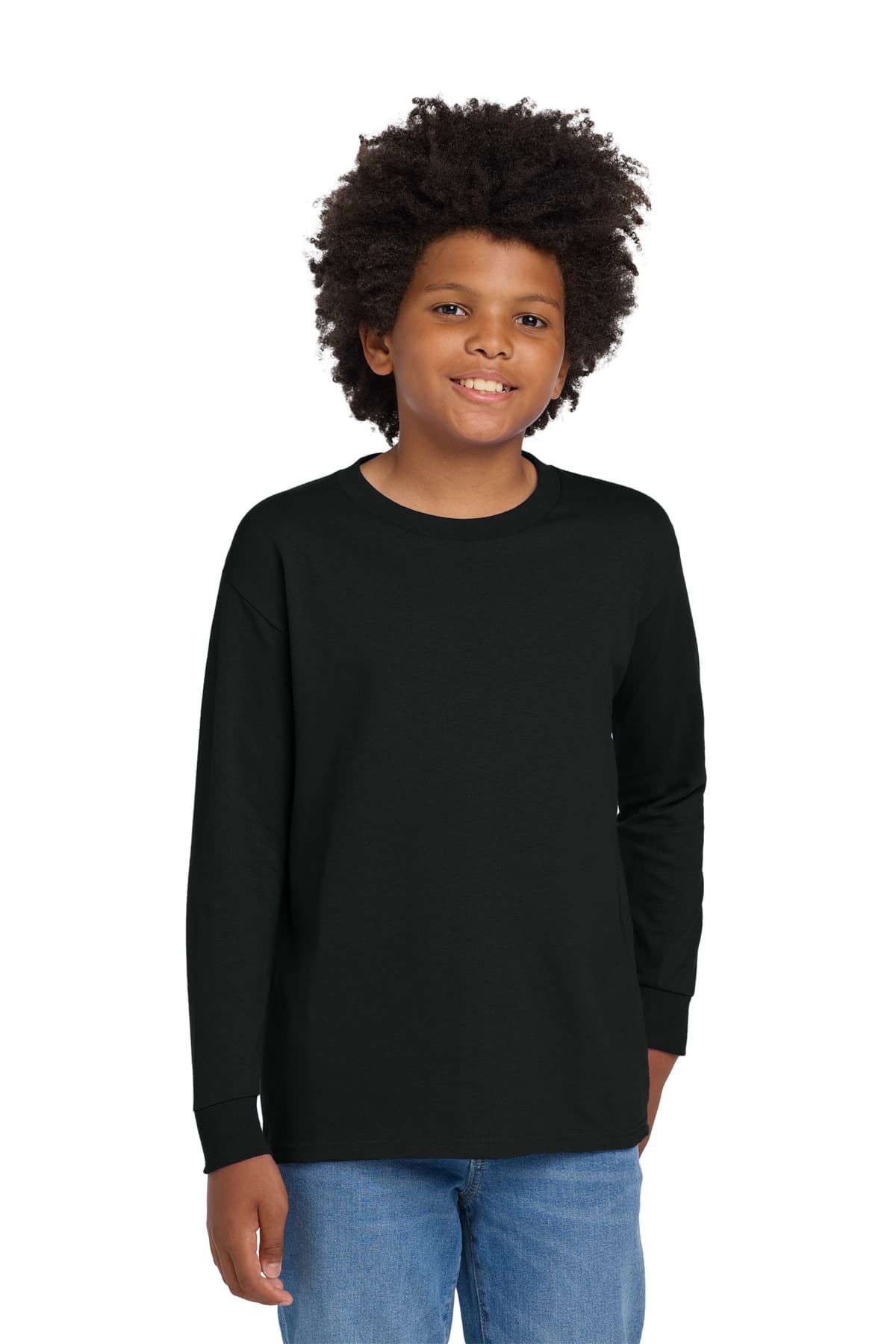 Gildan ® Youth Heavy Cotton  100% Cotton Long Sleeve T-Shirt. 5400B thumbnail 4