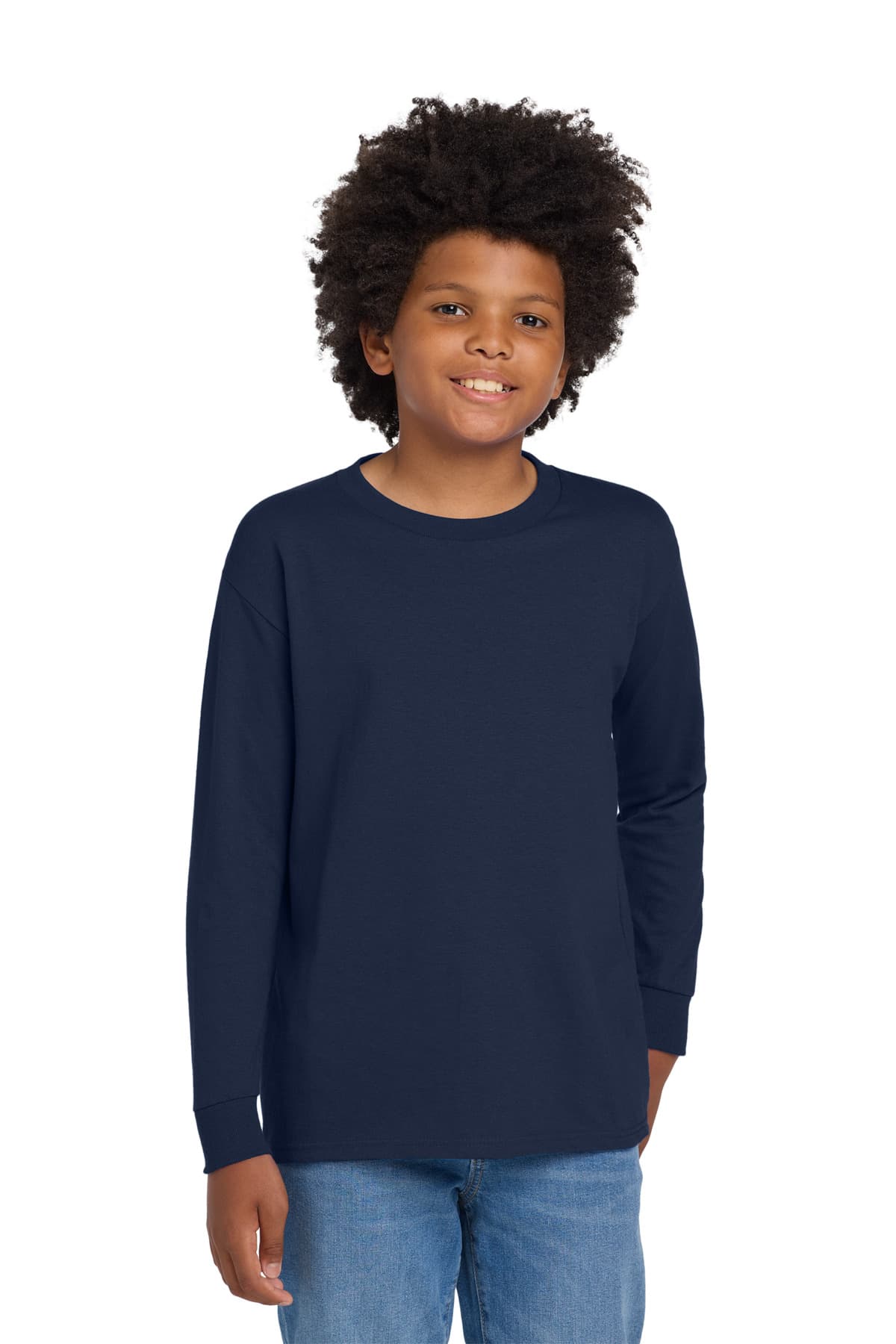 Gildan ® Youth Heavy Cotton  100% Cotton Long Sleeve T-Shirt. 5400B thumbnail 5