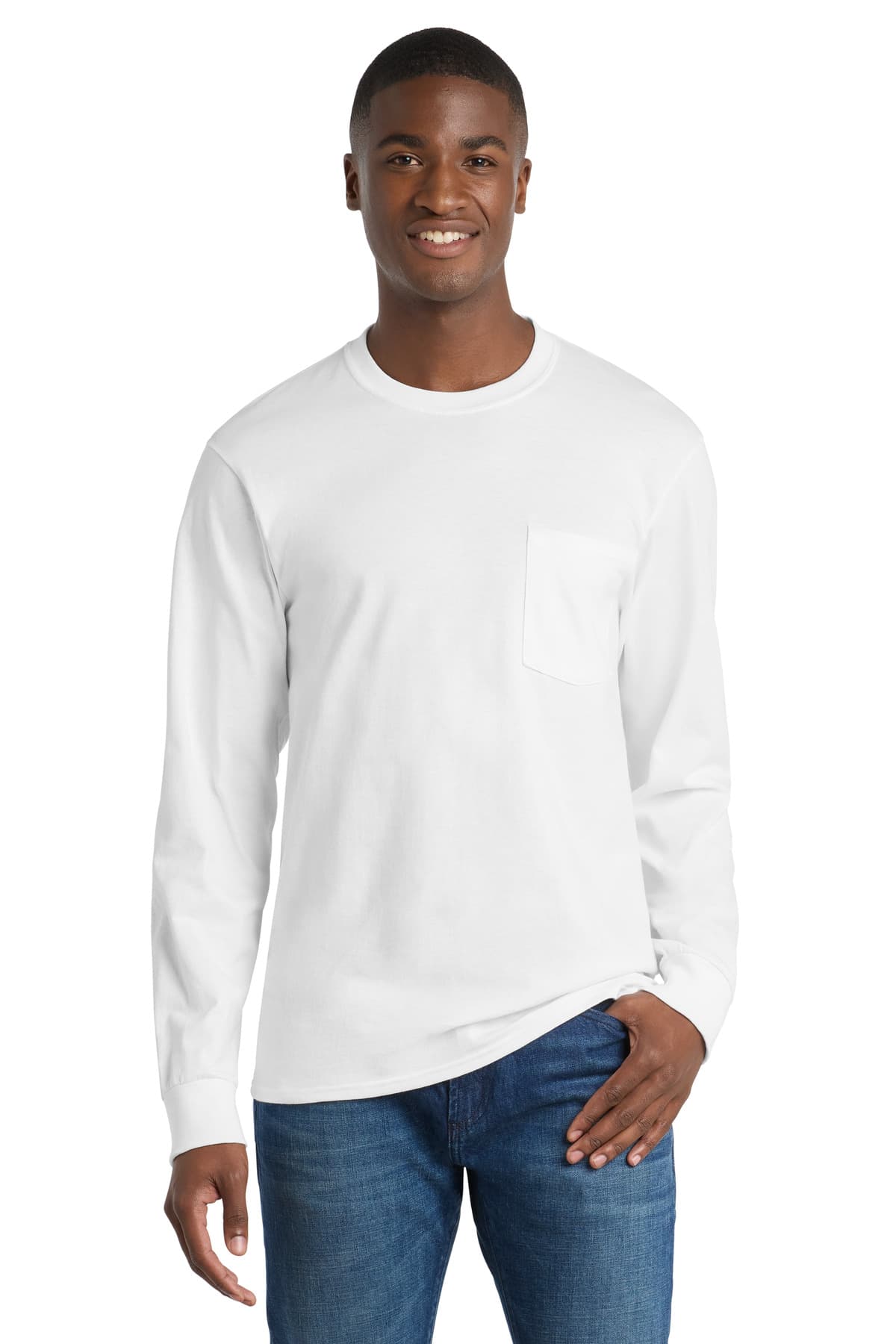 Port & Co  Long Sleeve Essential Pocket Tee. PC61LSP thumbnail 5
