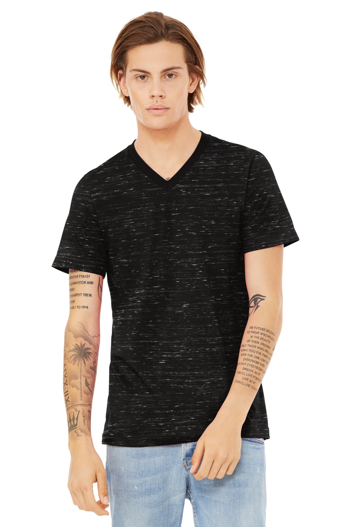 BELLA+CANVAS ® Unisex Textured Jersey V-Neck Tee BC3655 thumbnail 3