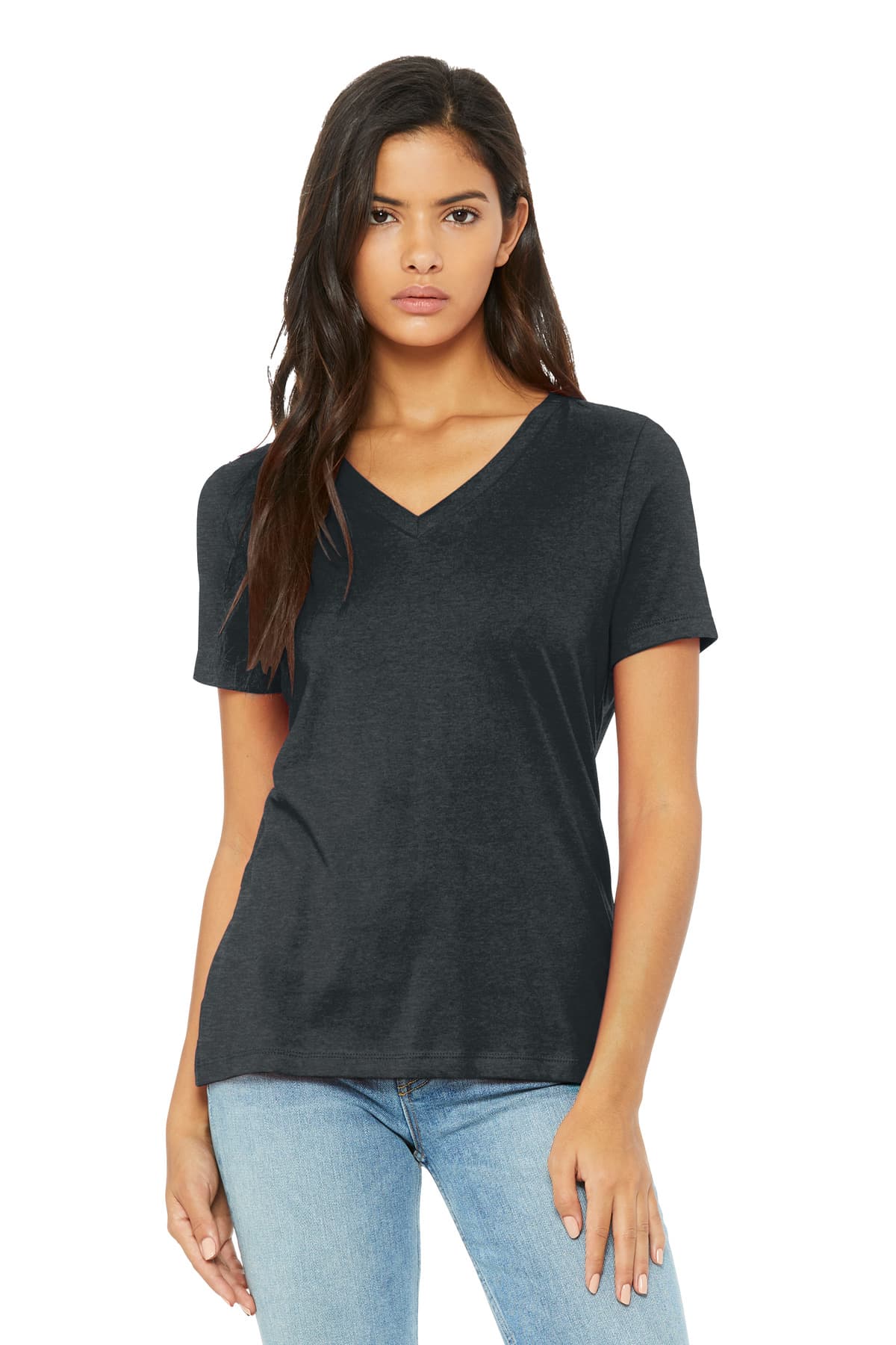 BELLA+CANVAS ® Women's Relaxed Heather CVC V-Neck Tee BC6405CVC thumbnail 3