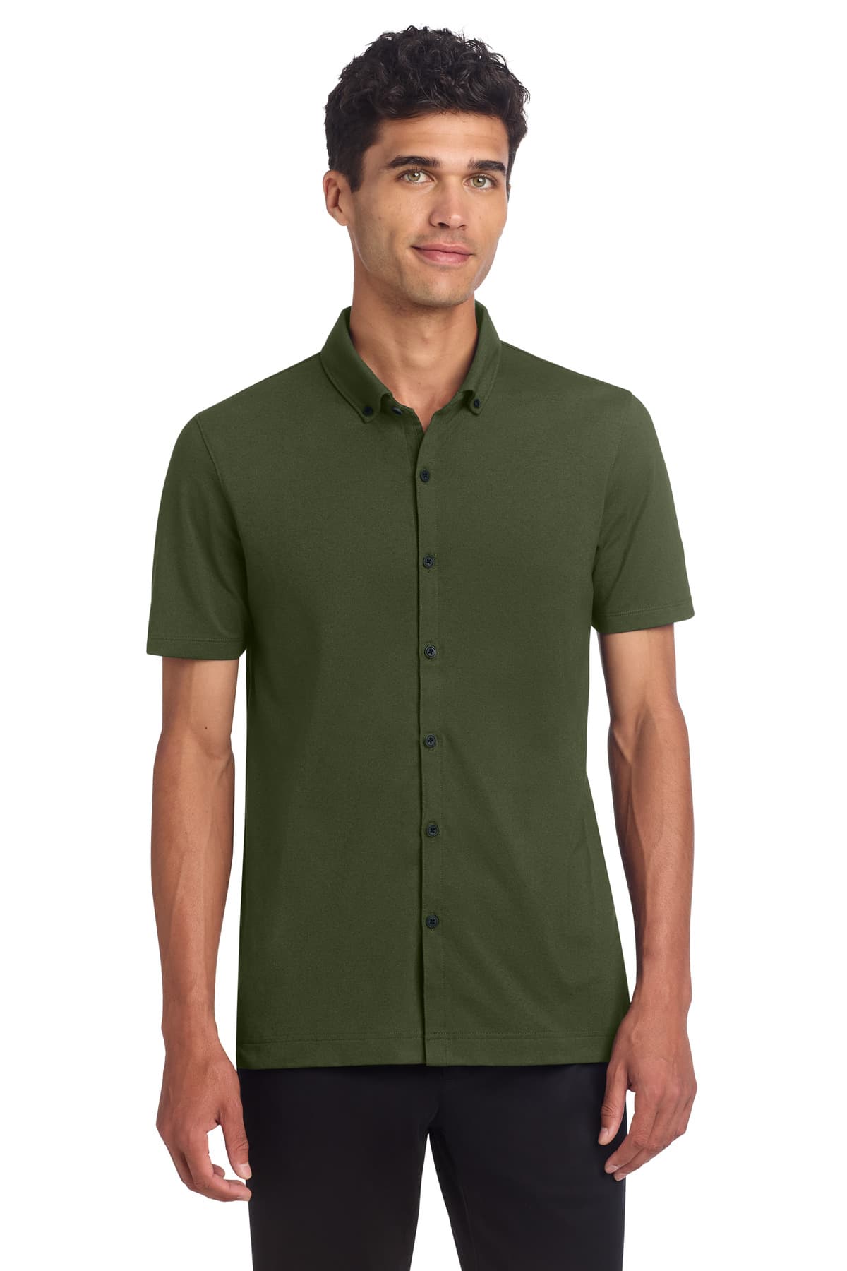 Mercer+Mettle ® Stretch Pique Full-Button Polo MM1006 thumbnail 5