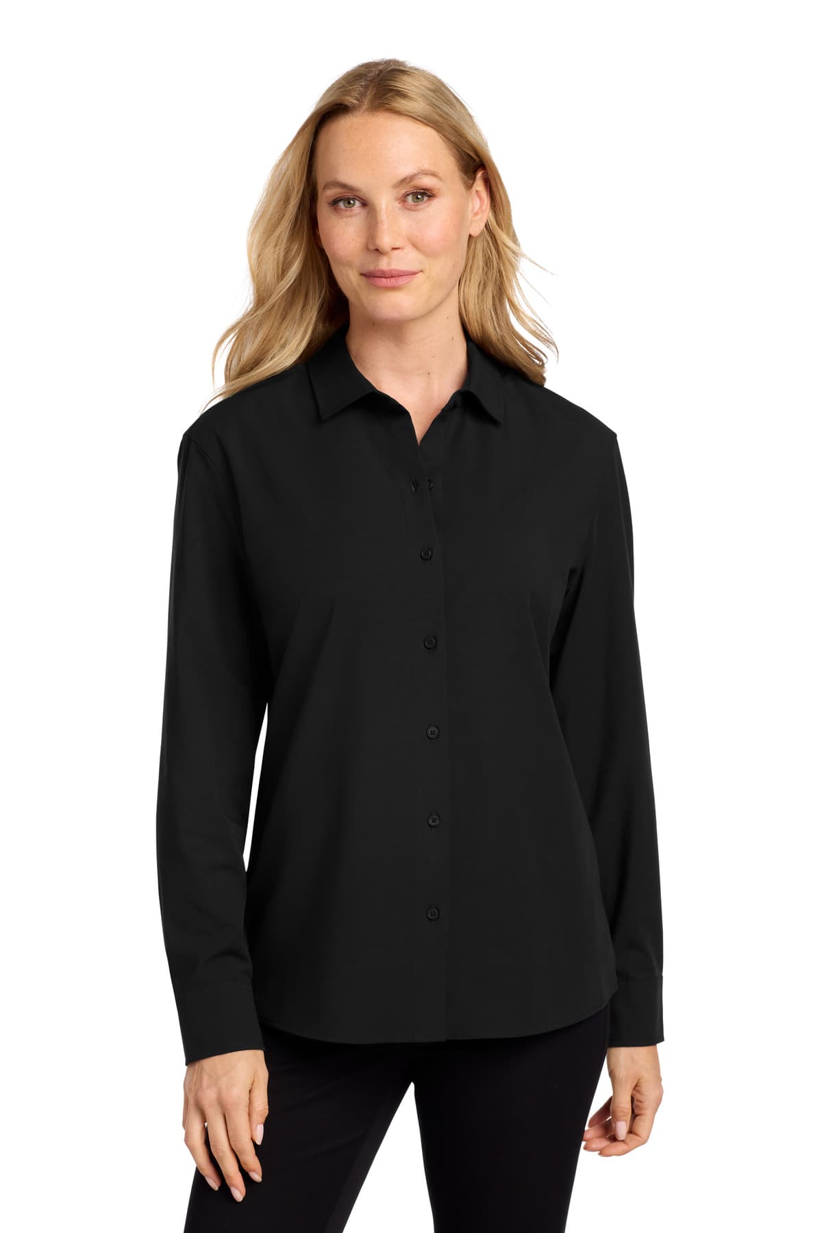 Mercer+Mettle ® Women's Long Sleeve Stretch Woven Shirt MM2001 thumbnail 3