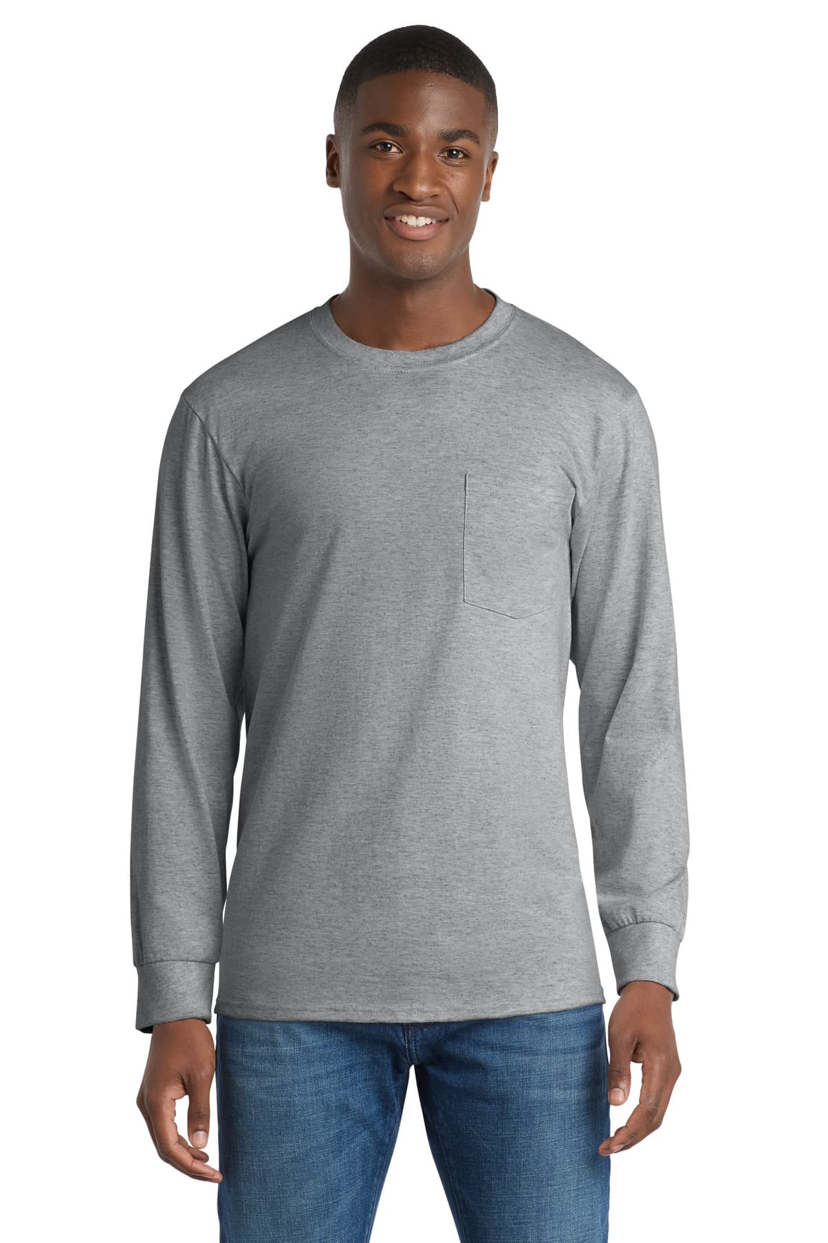 Port & Co  Tall Long Sleeve Essential Pocket Tee. PC61LSPT thumbnail 4
