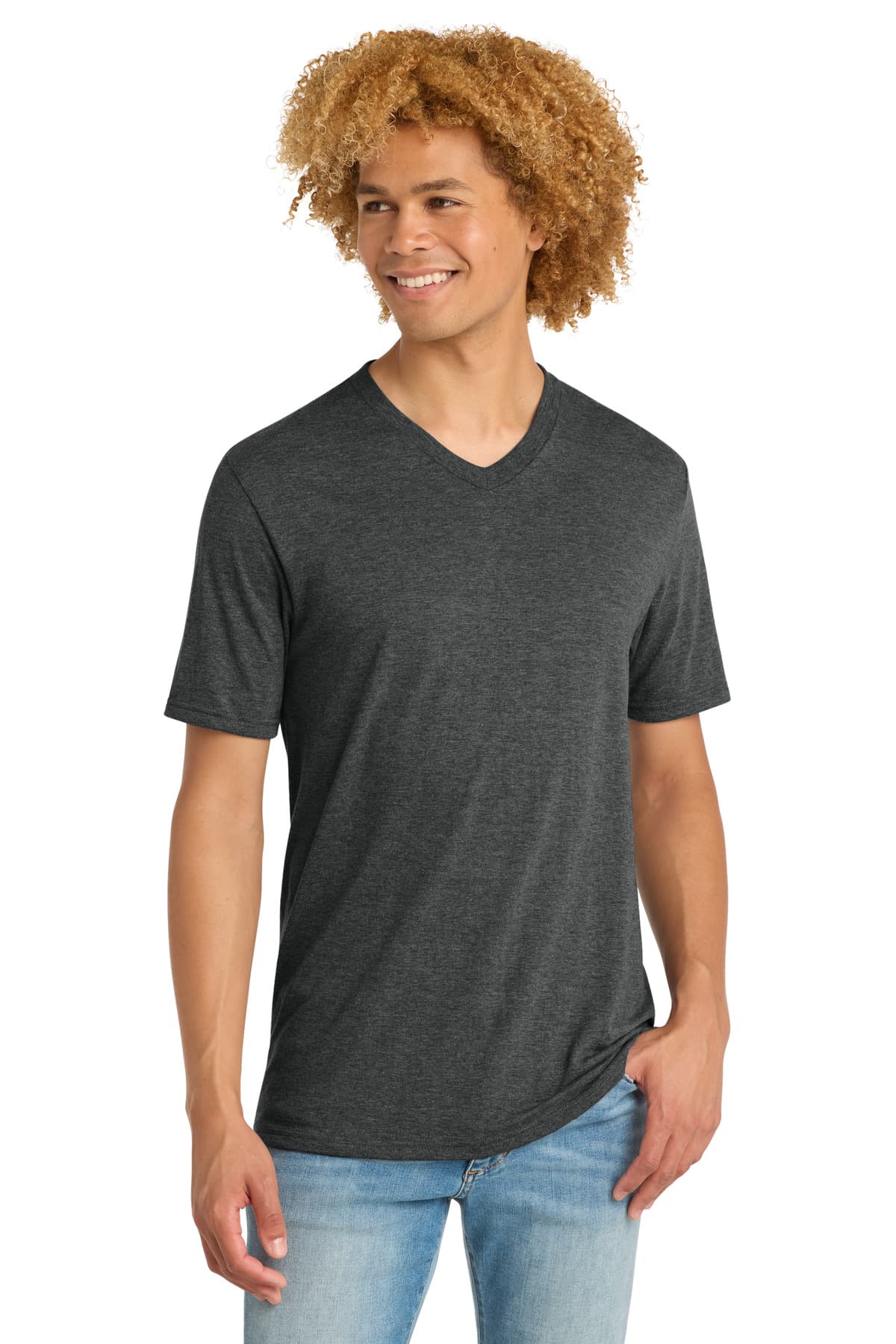 District ® Perfect Tri ® V-Neck Tee. DT1350 thumbnail 3