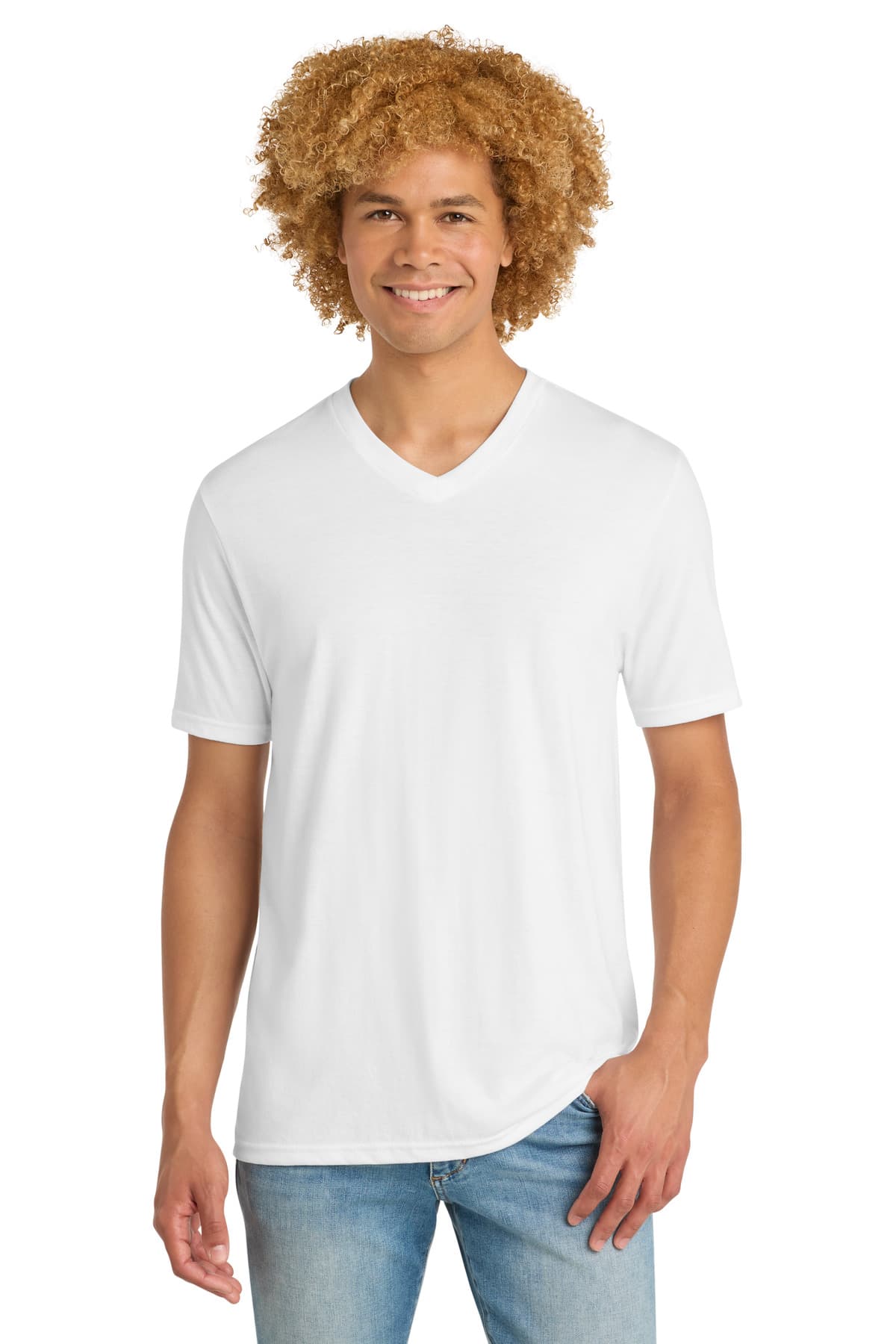 District ® Perfect Tri ® V-Neck Tee. DT1350 thumbnail 2