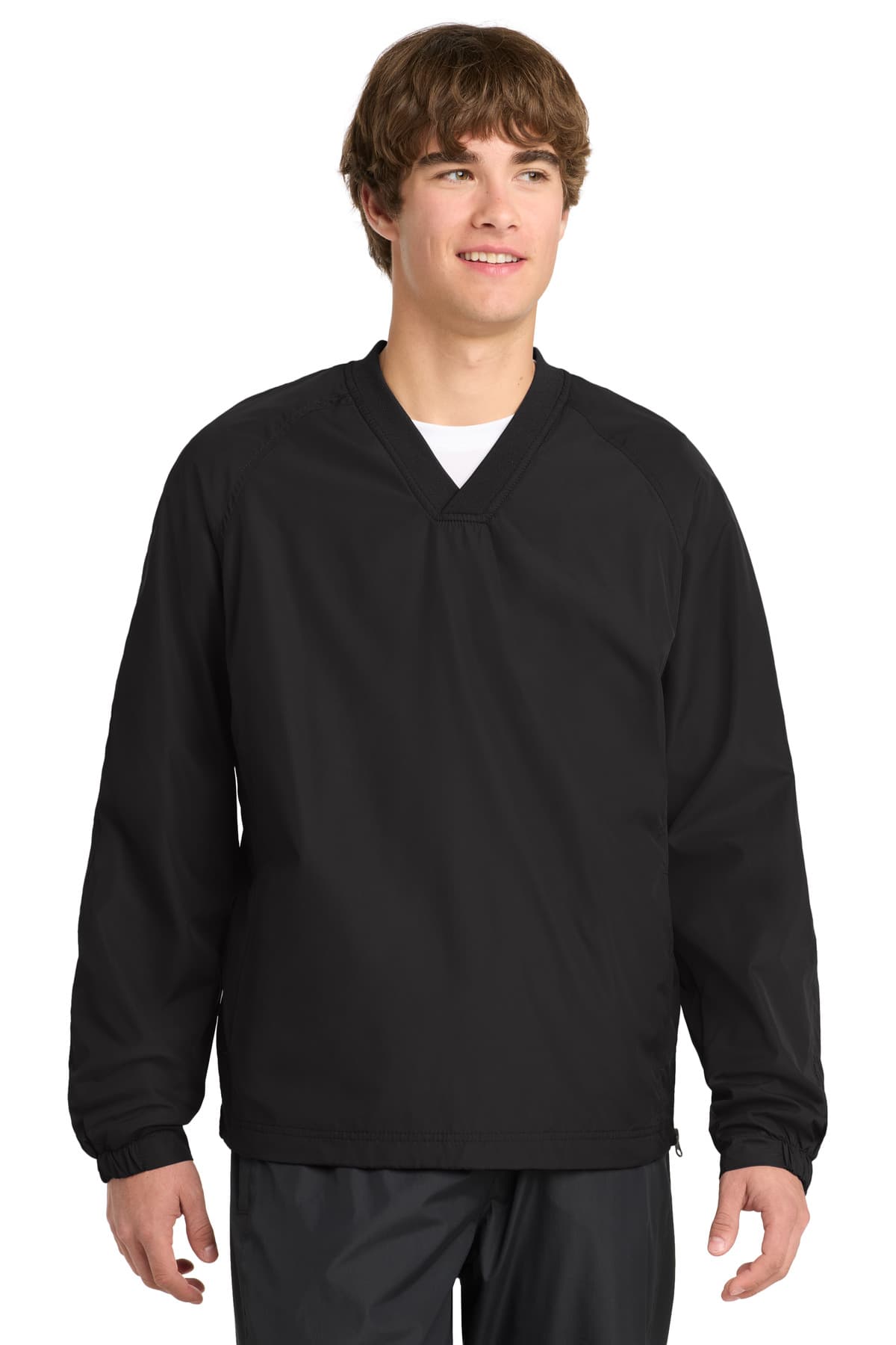Sport-Tek ® V-Neck Raglan Wind Shirt. JST72 thumbnail 2