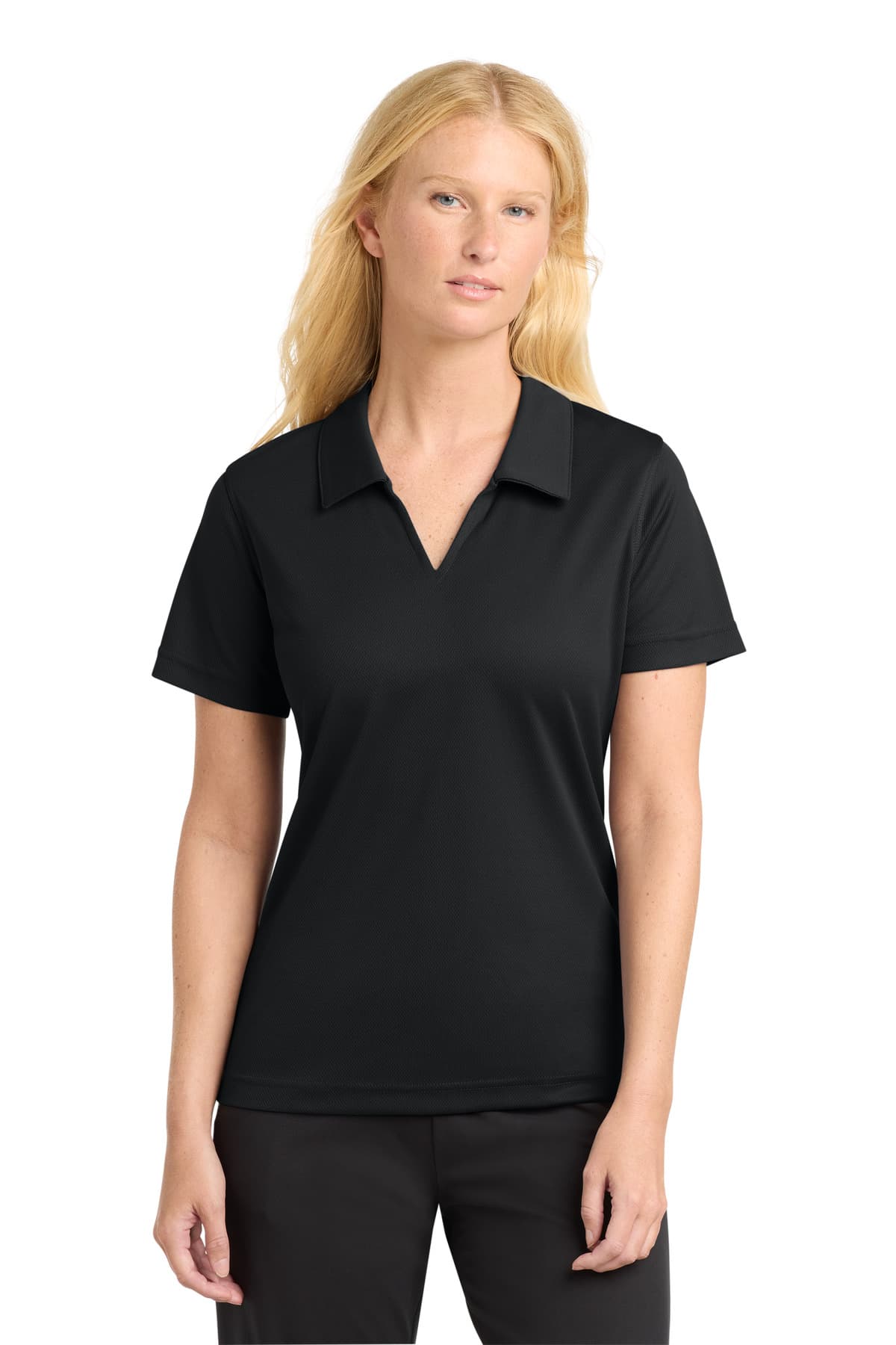 Sport-Tek ® Women's Dri-Mesh ® V-Neck Polo. L469 thumbnail 2