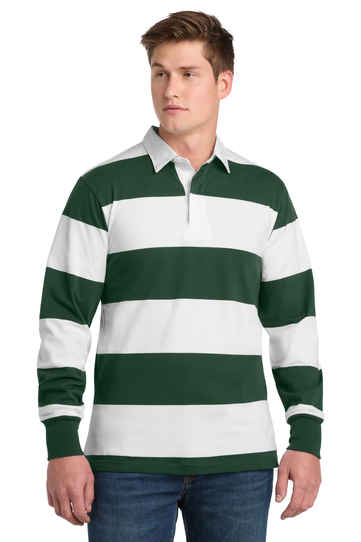 Sport-Tek ® Classic Long Sleeve Rugby Polo. ST301 thumbnail 3