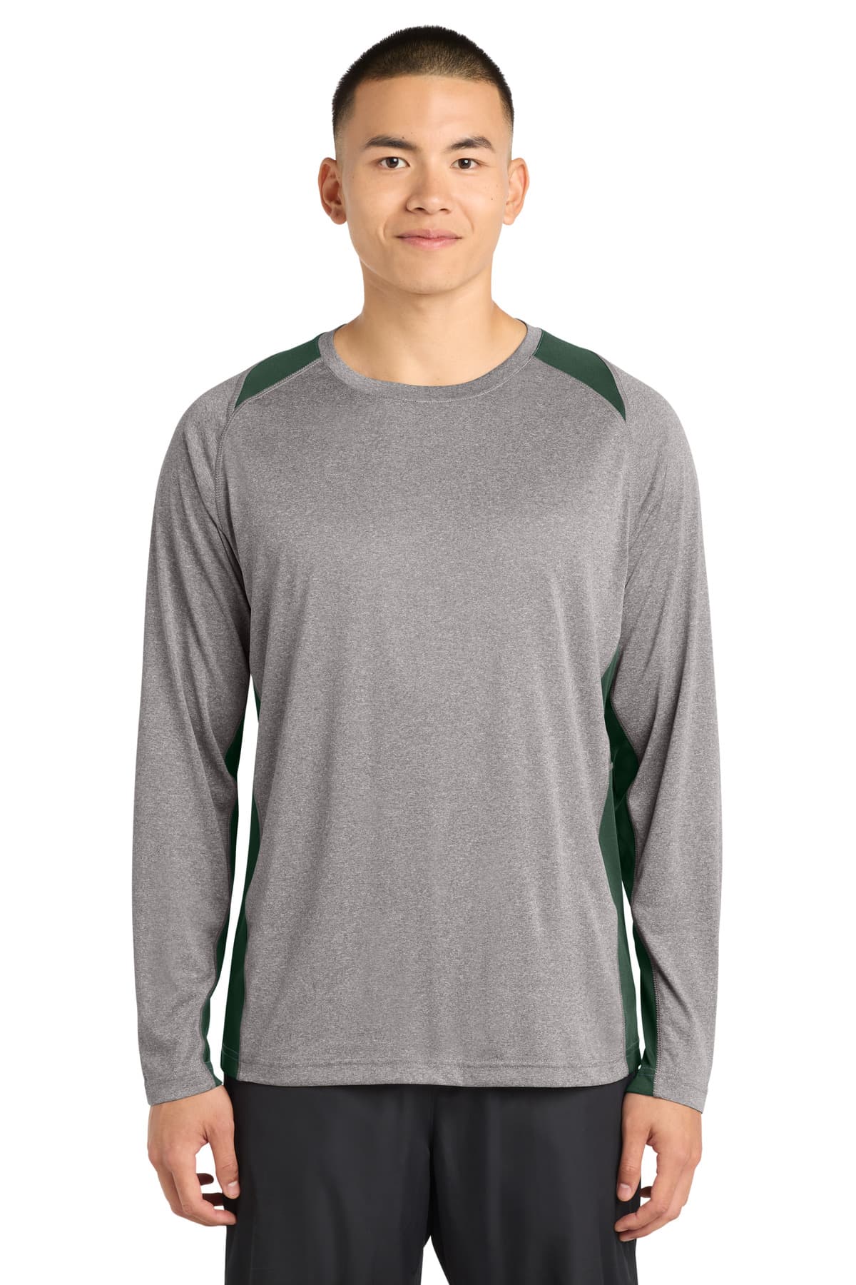 Sport-Tek ® Long Sleeve Heather Colorblock Contender  Tee. ST361LS thumbnail 4