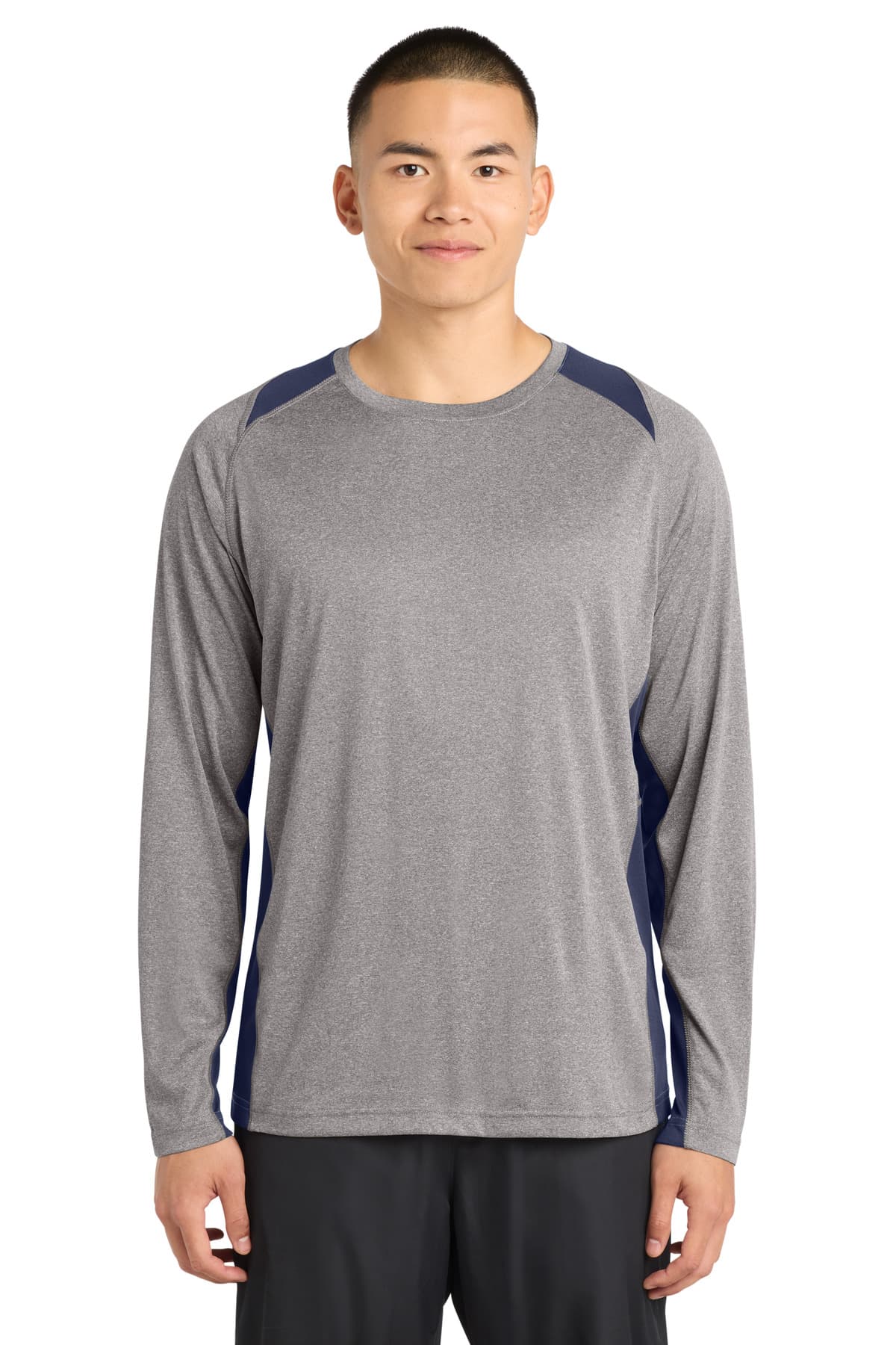 Sport-Tek ® Long Sleeve Heather Colorblock Contender  Tee. ST361LS thumbnail 5