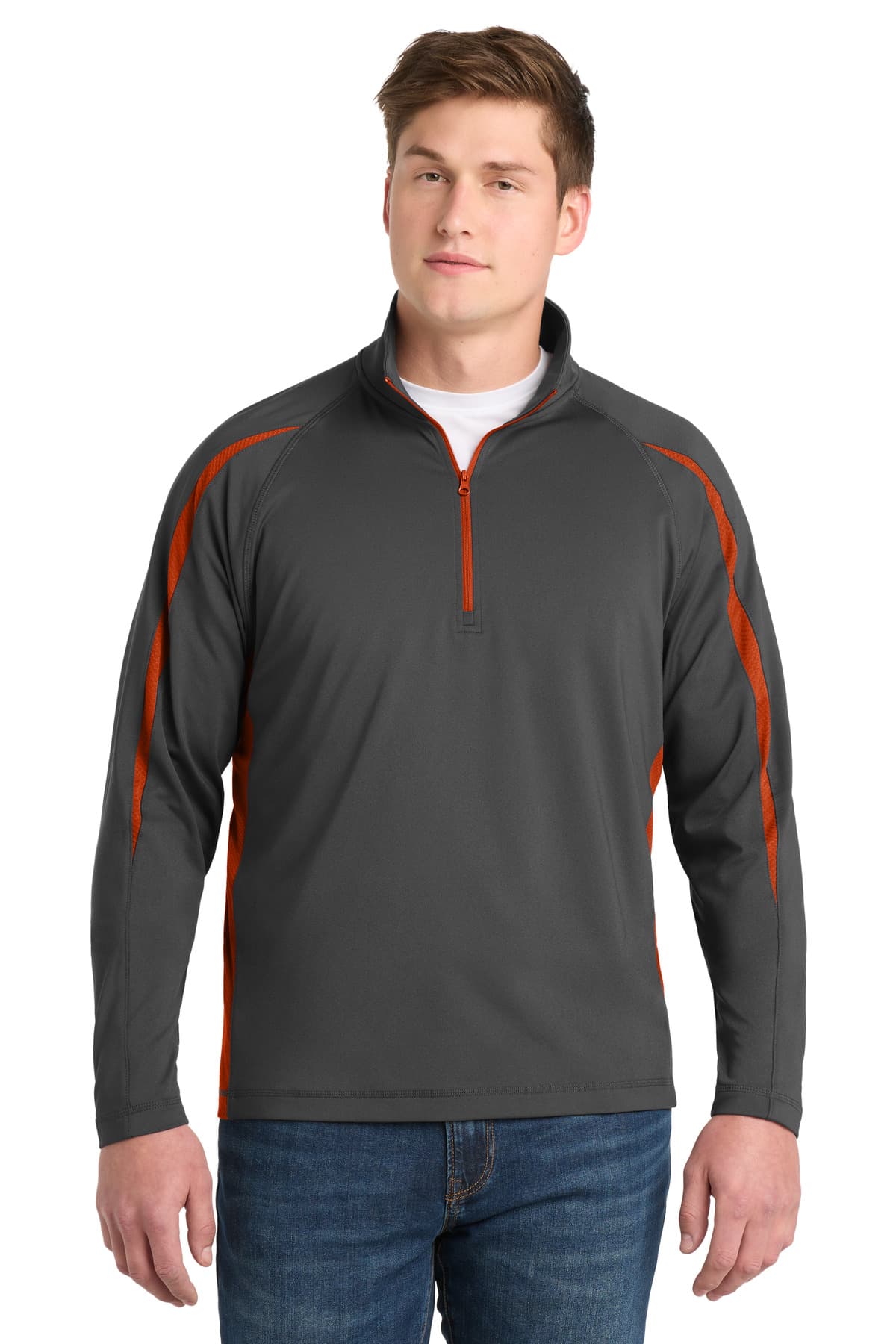 Sport-Tek ® Sport-Wick ® Stretch 1/4-Zip Colorblock Pullover. ST851 thumbnail 5