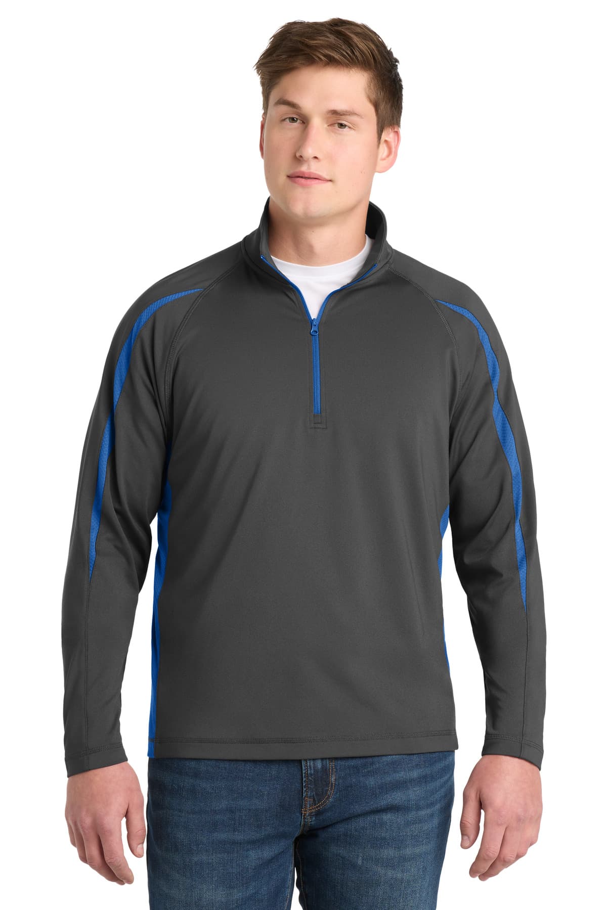 Sport-Tek ® Sport-Wick ® Stretch 1/4-Zip Colorblock Pullover. ST851 thumbnail 4
