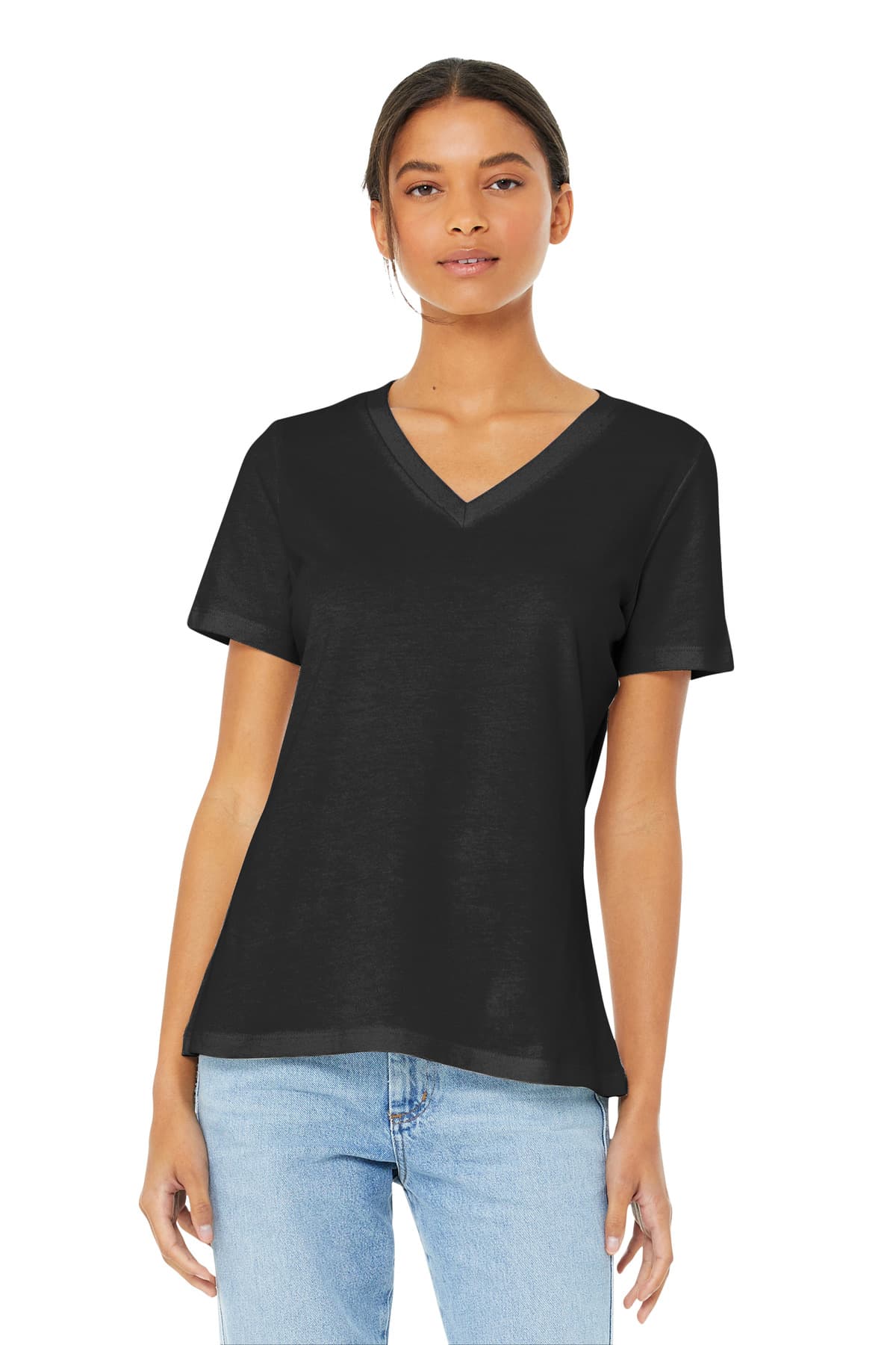 BELLA+CANVAS ® Women's Relaxed Jersey Short Sleeve V-Neck Tee. BC6405 thumbnail 2