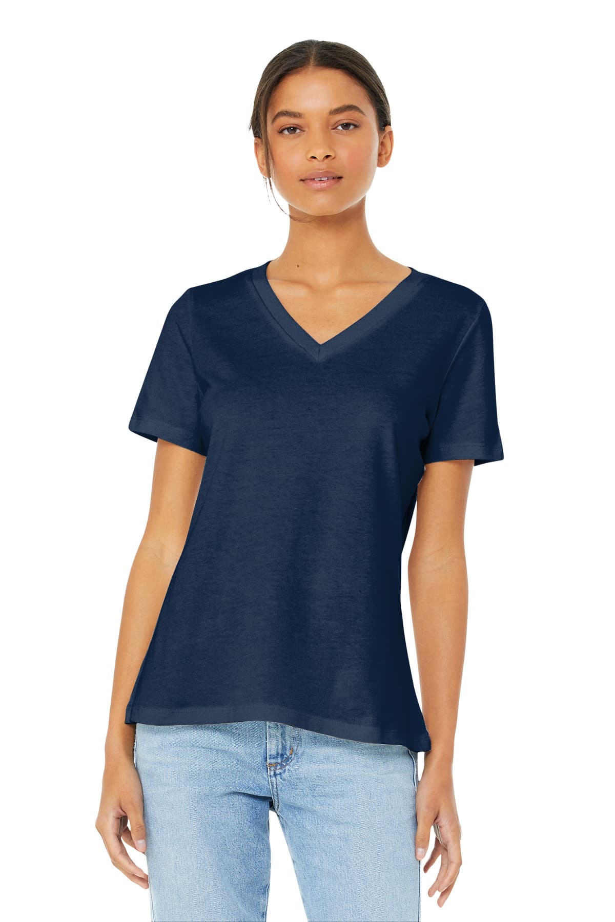 BELLA+CANVAS ® Women's Relaxed Jersey Short Sleeve V-Neck Tee. BC6405 thumbnail 3