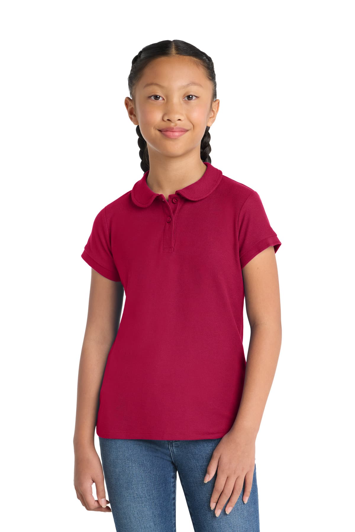 Port Authority ® Girls Silk Touch  Peter Pan Collar Polo. YG503 thumbnail 3