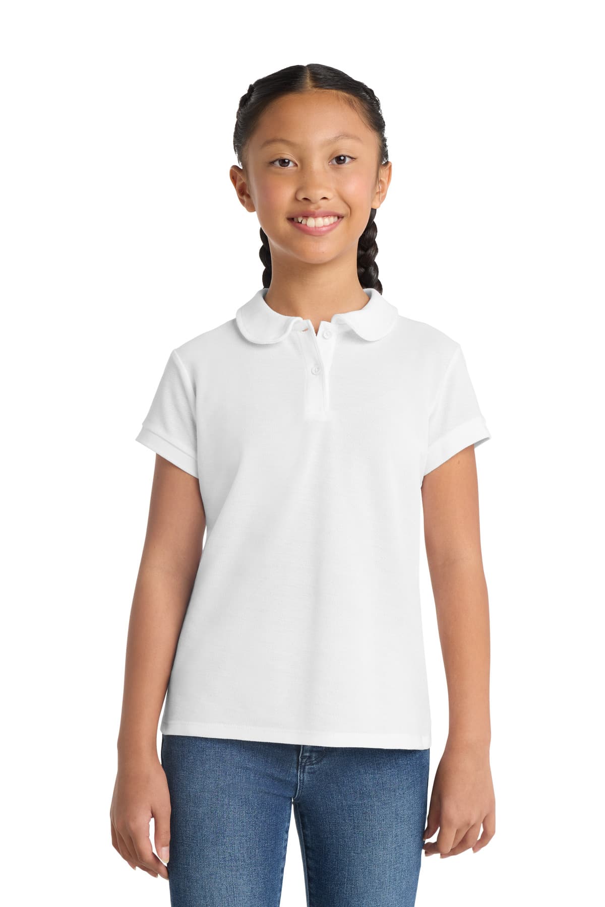 Port Authority ® Girls Silk Touch  Peter Pan Collar Polo. YG503 thumbnail 4