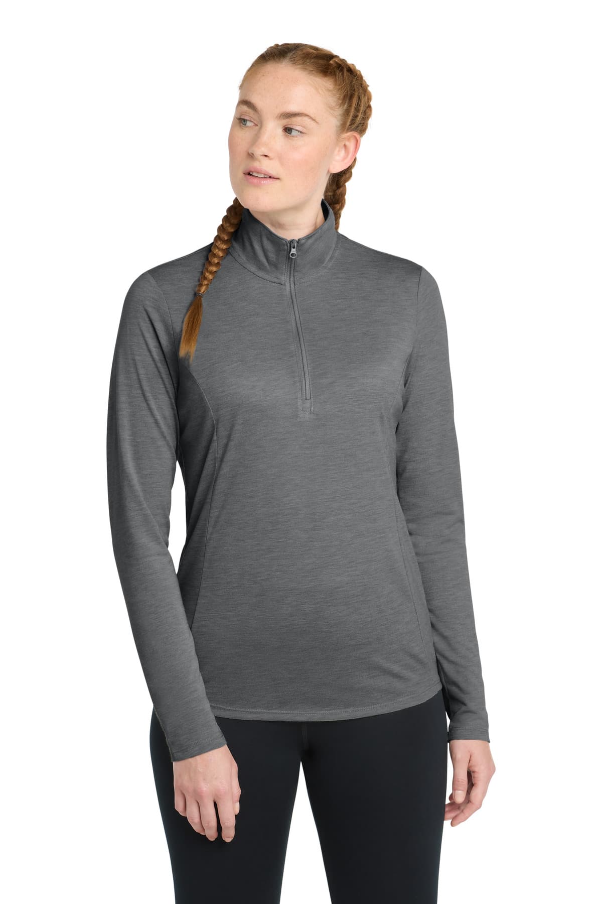 Sport-Tek ® Women's PosiCharge ® Tri-Blend Wicking 1/4-Zip Pullover. LST407 thumbnail 3