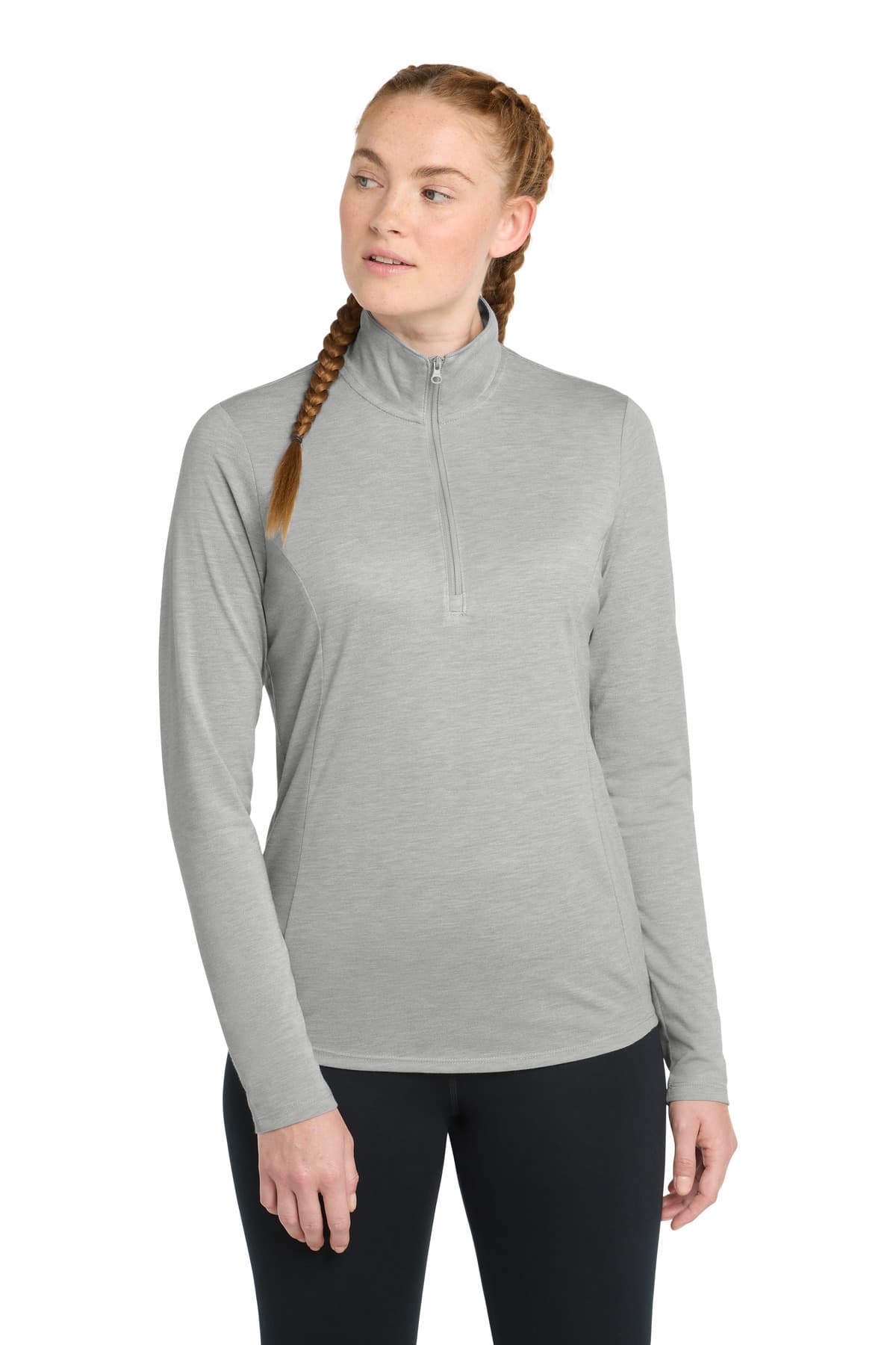 Sport-Tek ® Women's PosiCharge ® Tri-Blend Wicking 1/4-Zip Pullover. LST407 thumbnail 4