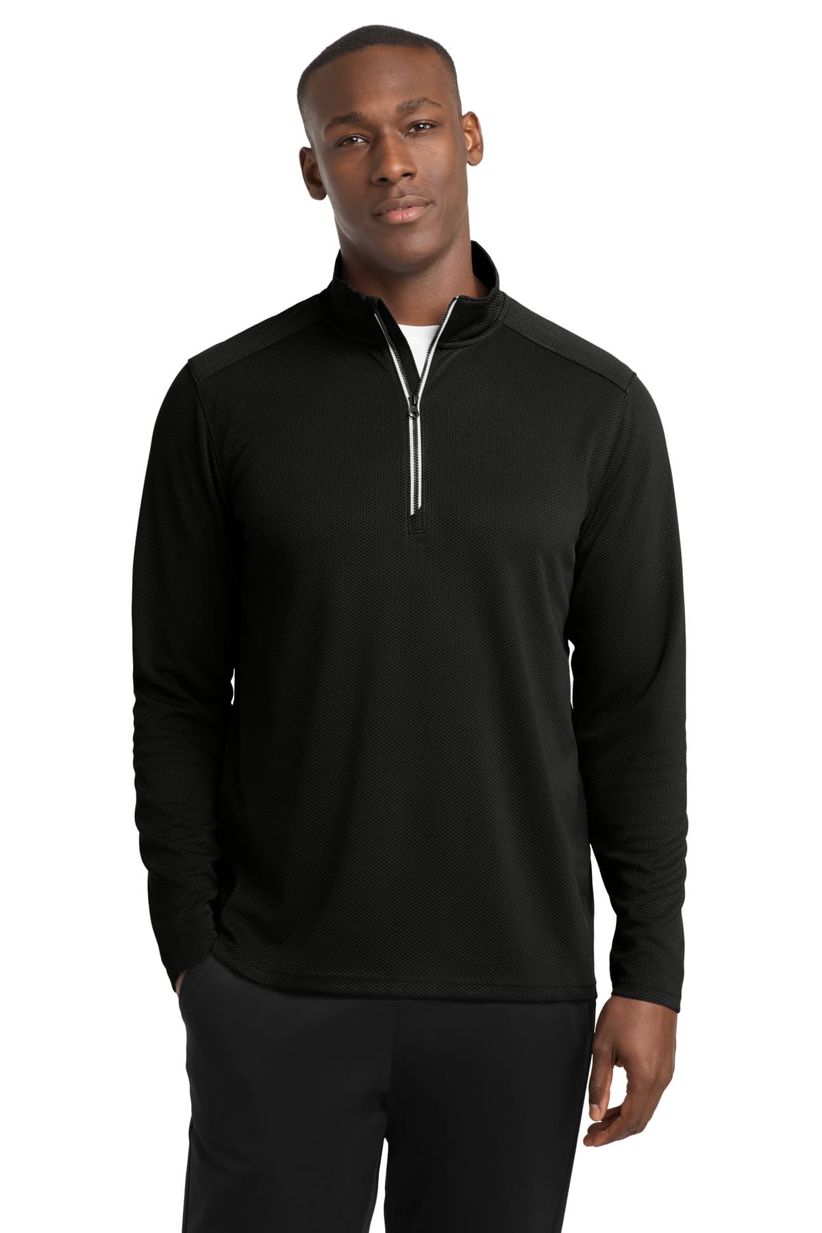Sport-Tek ® Sport-Wick ® Textured 1/4-Zip Pullover. ST860 thumbnail 2