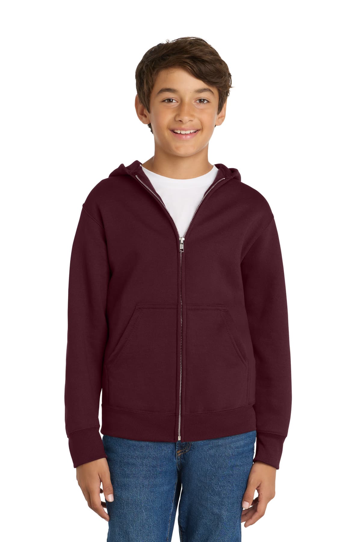 Port & Co ™ Youth Core Fleece Full-Zip Hooded Sweatshirt. PC90YZH thumbnail 4