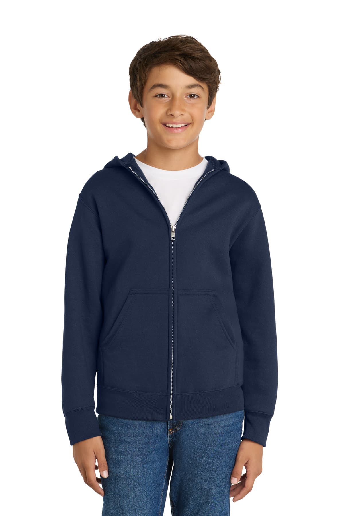 Port & Co  Youth Core Fleece Full-Zip Hooded Sweatshirt. PC90YZH thumbnail 3