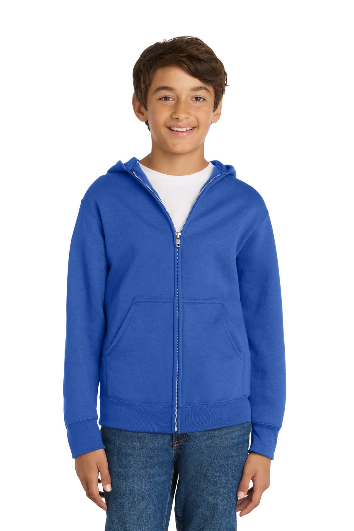 Port & Co  Youth Core Fleece Full-Zip Hooded Sweatshirt. PC90YZH thumbnail 4