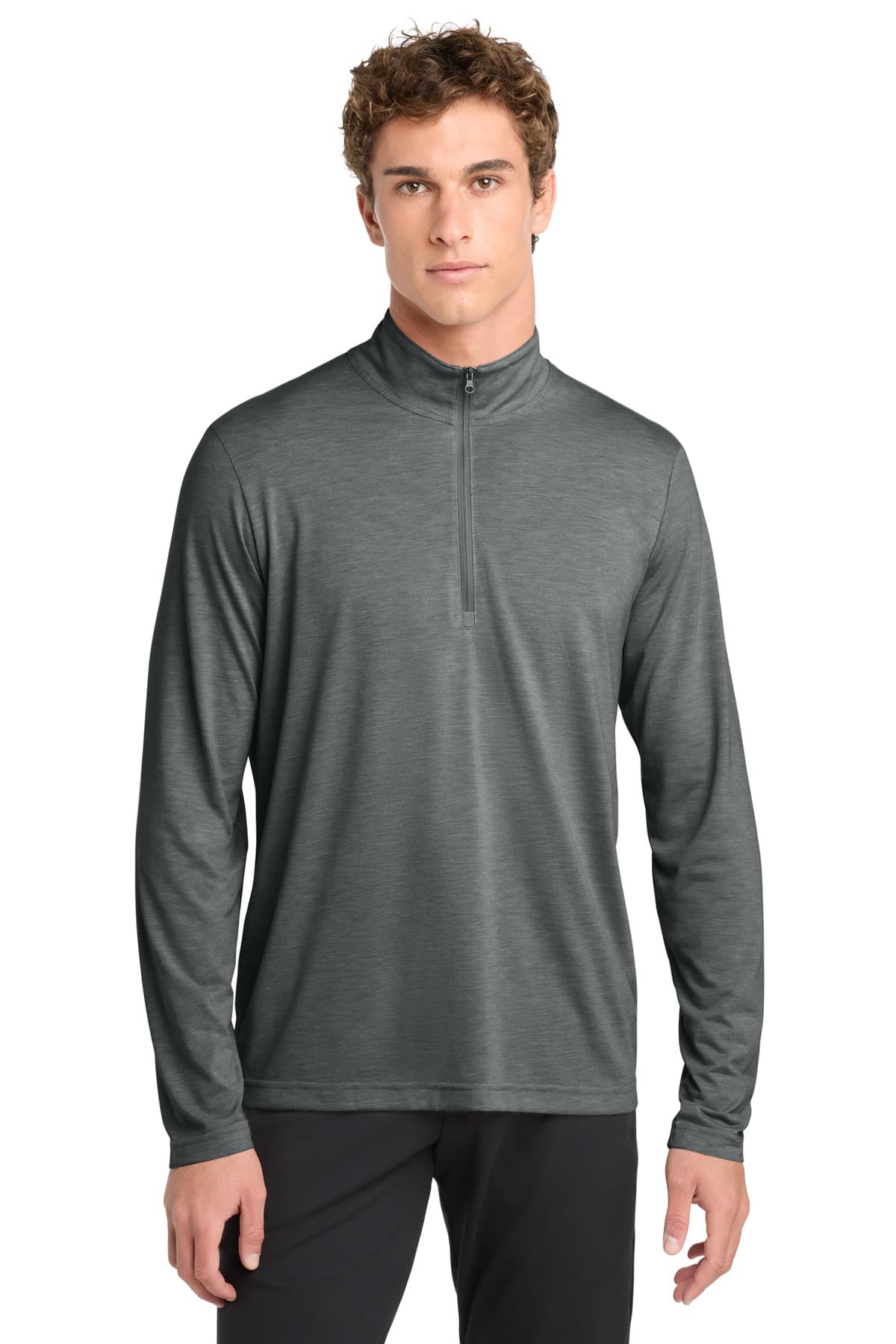 Sport-Tek ® PosiCharge ® Tri-Blend Wicking 1/4-Zip Pullover. ST407 thumbnail 3
