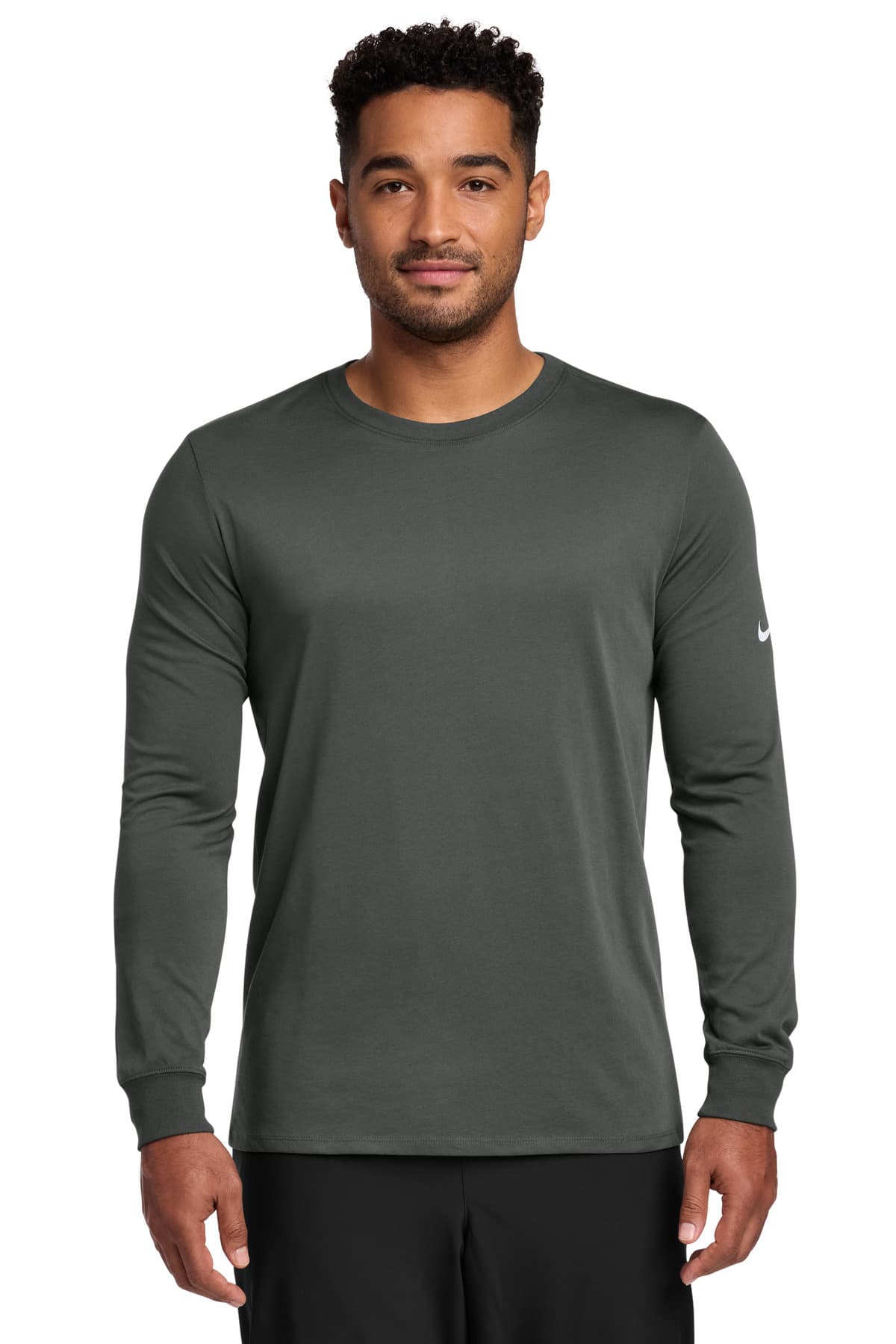 Nike Dri-FIT Cotton/Poly Long Sleeve Tee. NKBQ5230 thumbnail 4