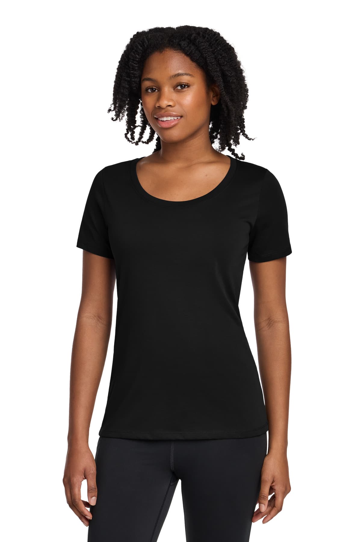 Nike Women's Dri-FIT Cotton/Poly Scoop Neck Tee. NKBQ5234 thumbnail 2