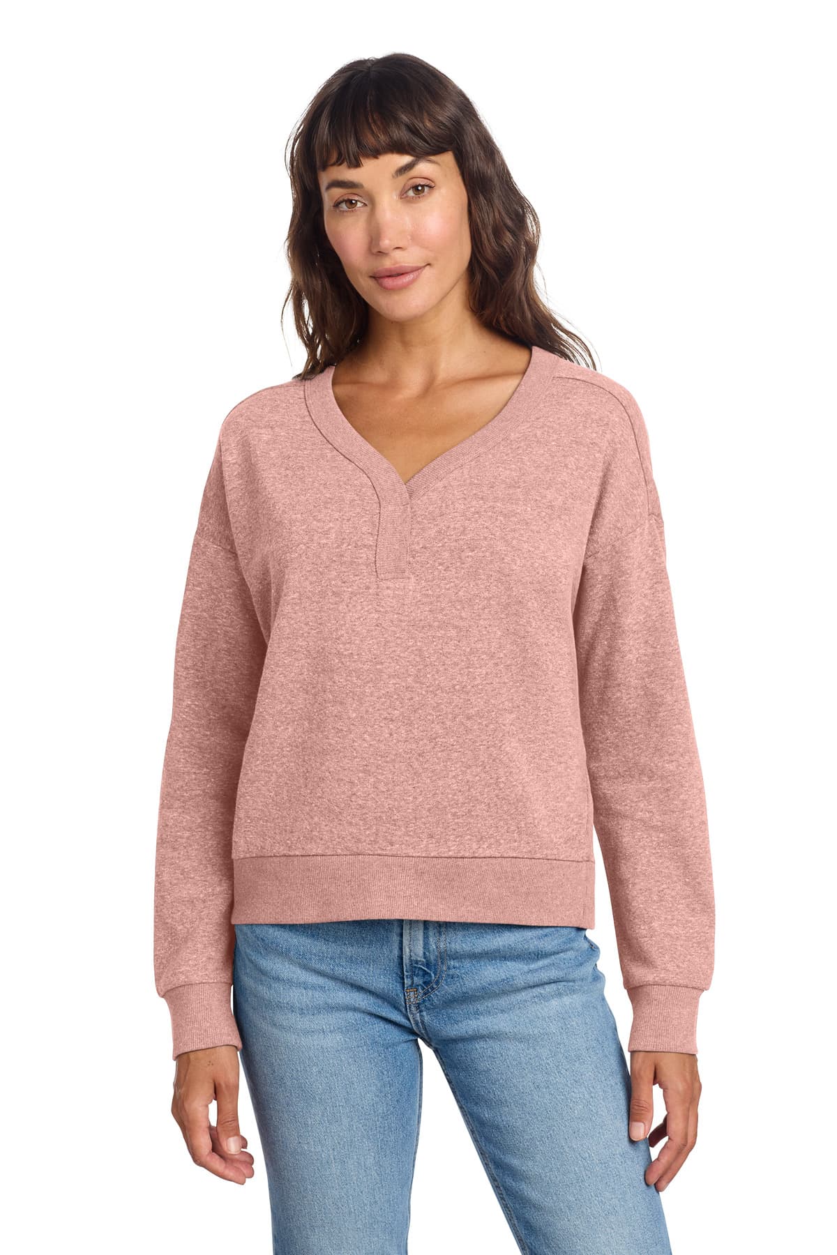 District ® Women's Perfect Tri ® Fleece V-Neck Sweatshirt DT1312 thumbnail 3