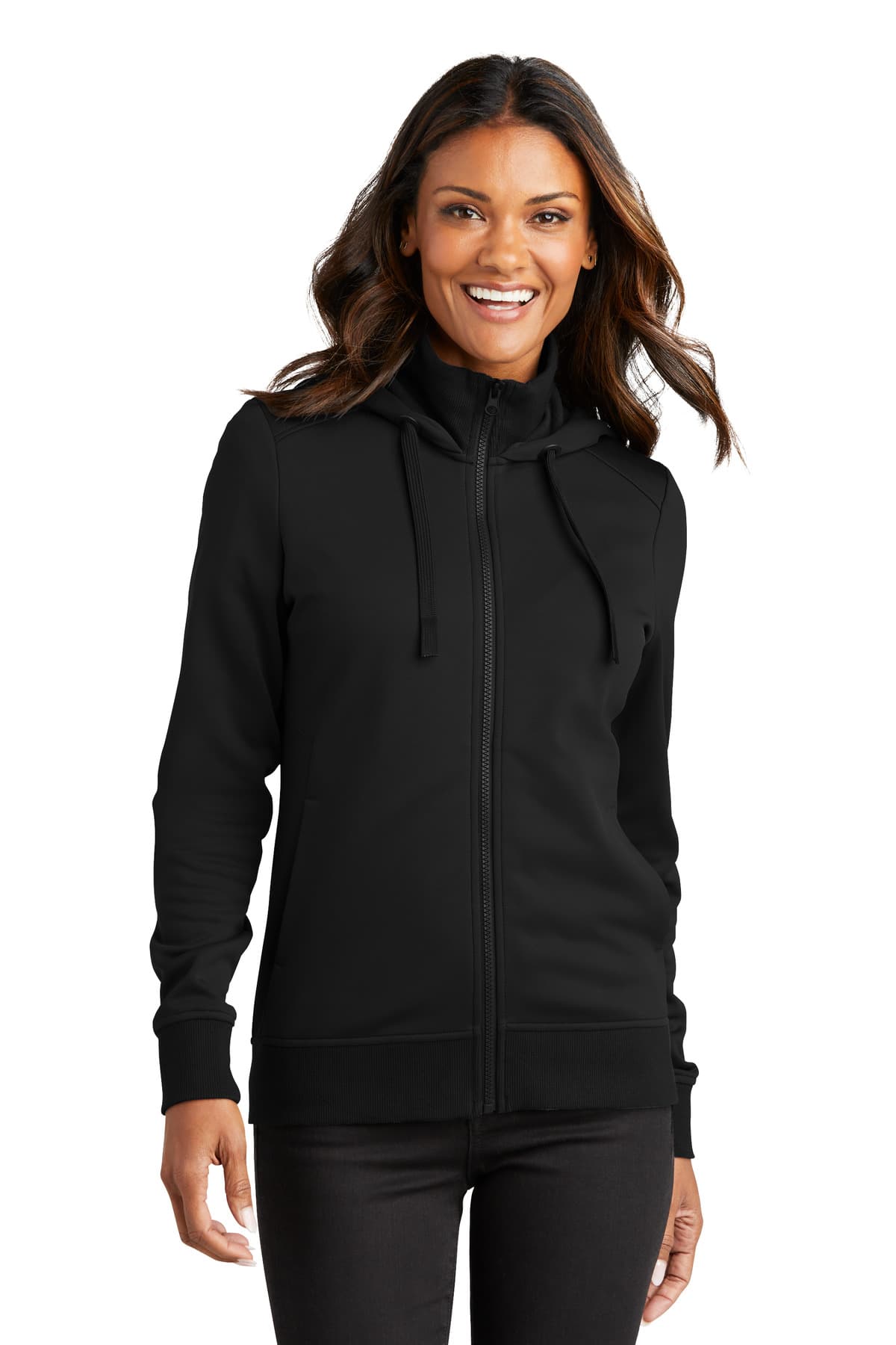 Port Authority ® Women's Smooth Fleece Hooded Jacket L814 thumbnail 2